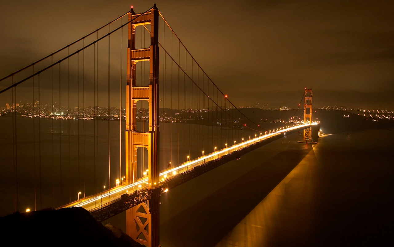 fondos de pantalla iluminados,puente suspendido en cables,puente,puente colgante,enlace fijo,noche