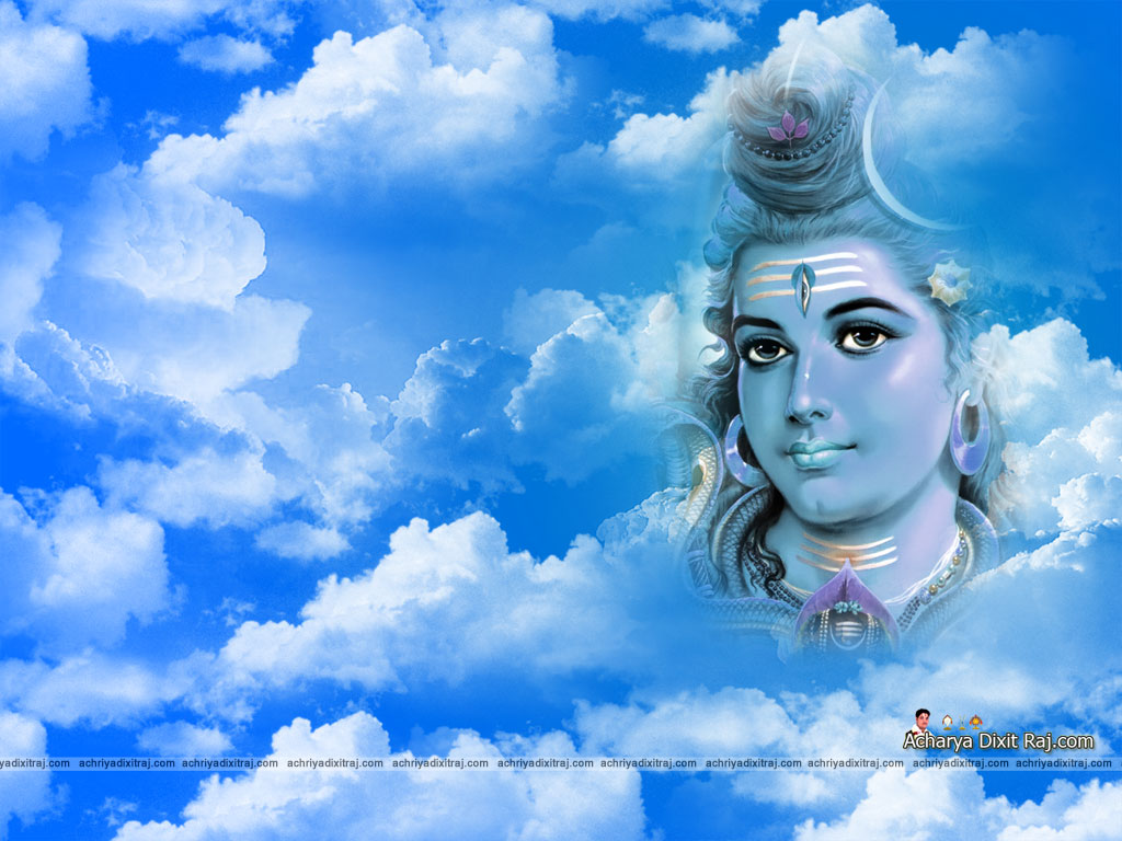 carta da parati mahadev,cielo,blu,nube,cg artwork,illustrazione