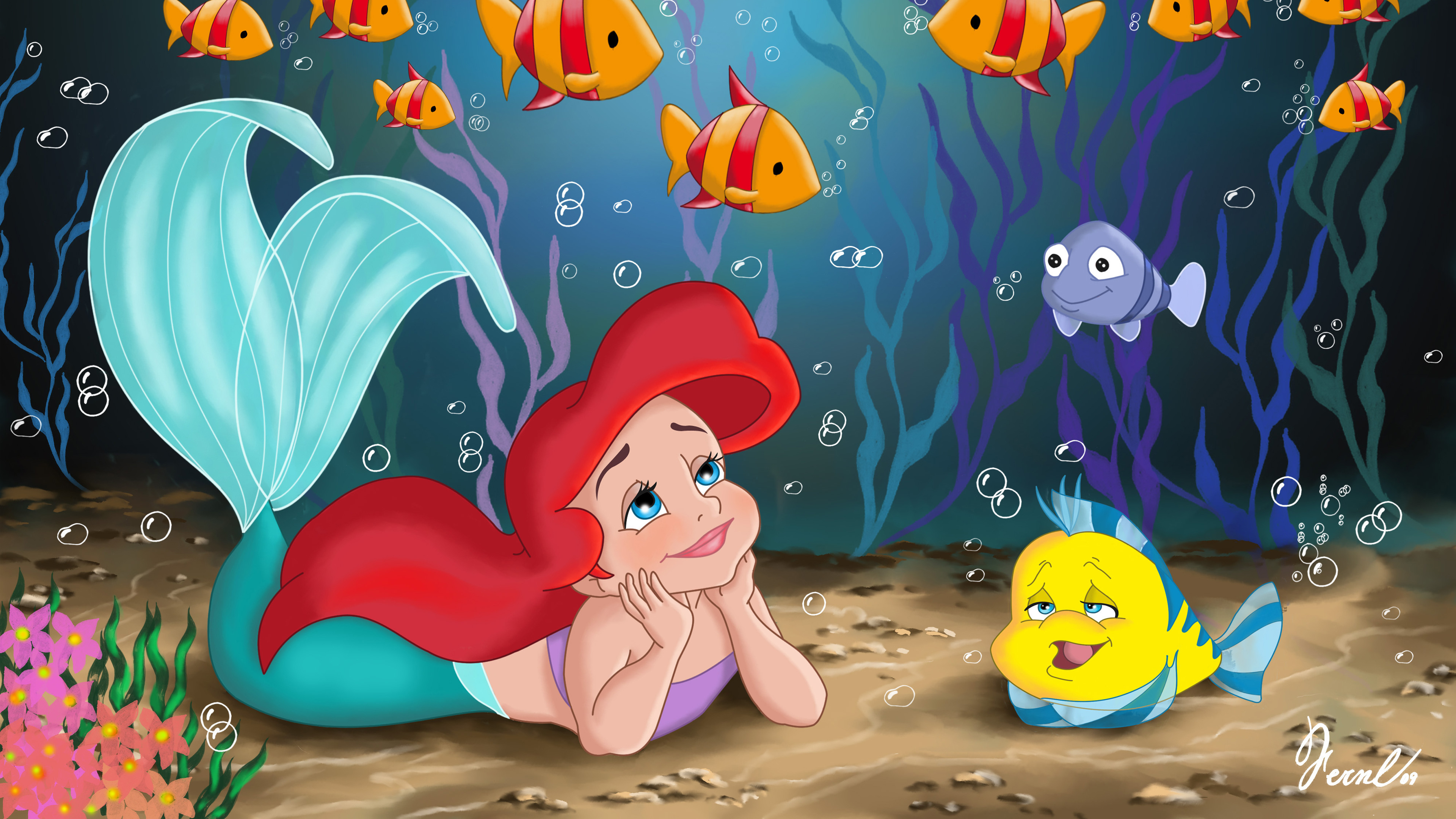 mermaid wallpaper,animated cartoon,cartoon,illustration,organism,fictional character
