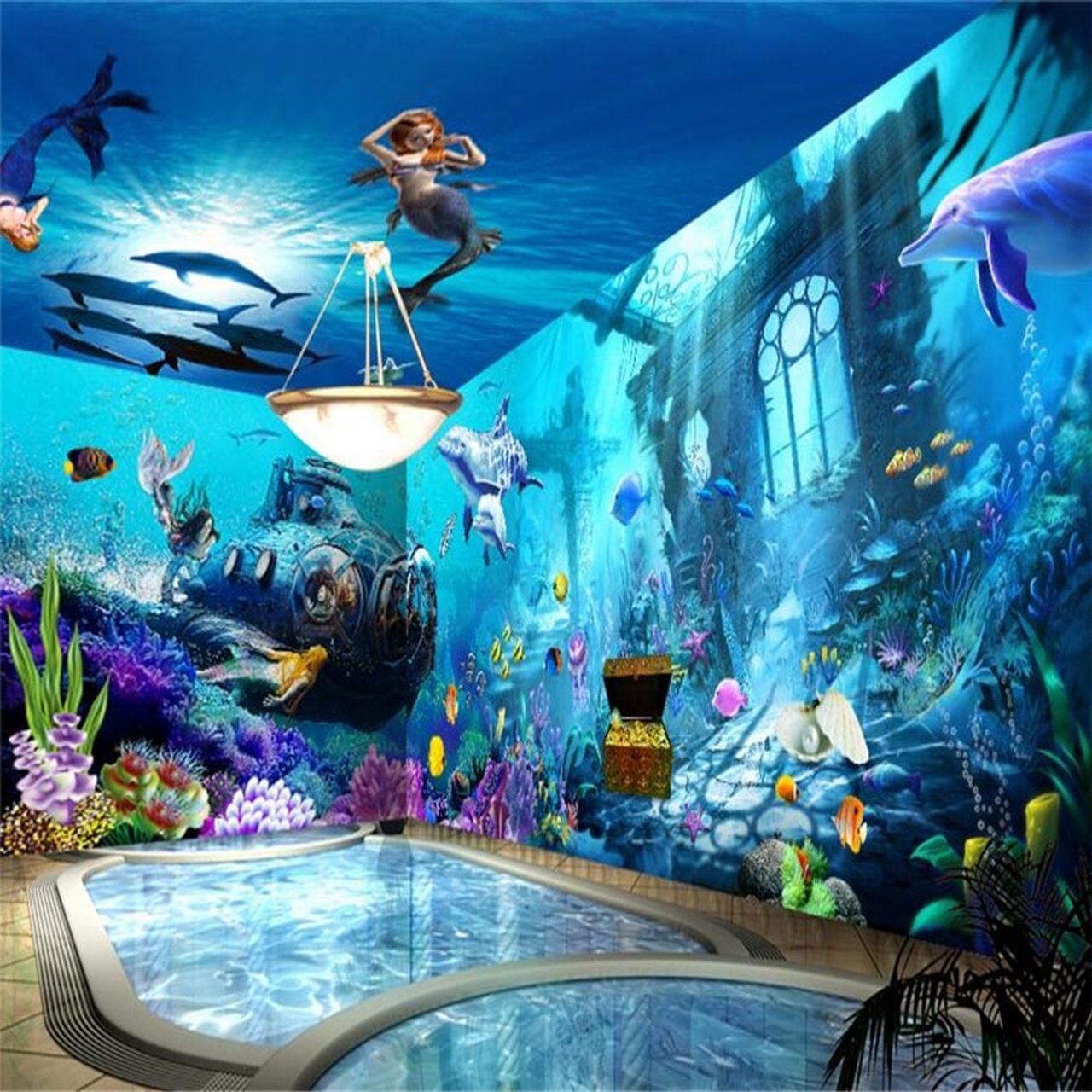 papier peint sirène,aquarium,biologie marine,sous marin,loisir,océan