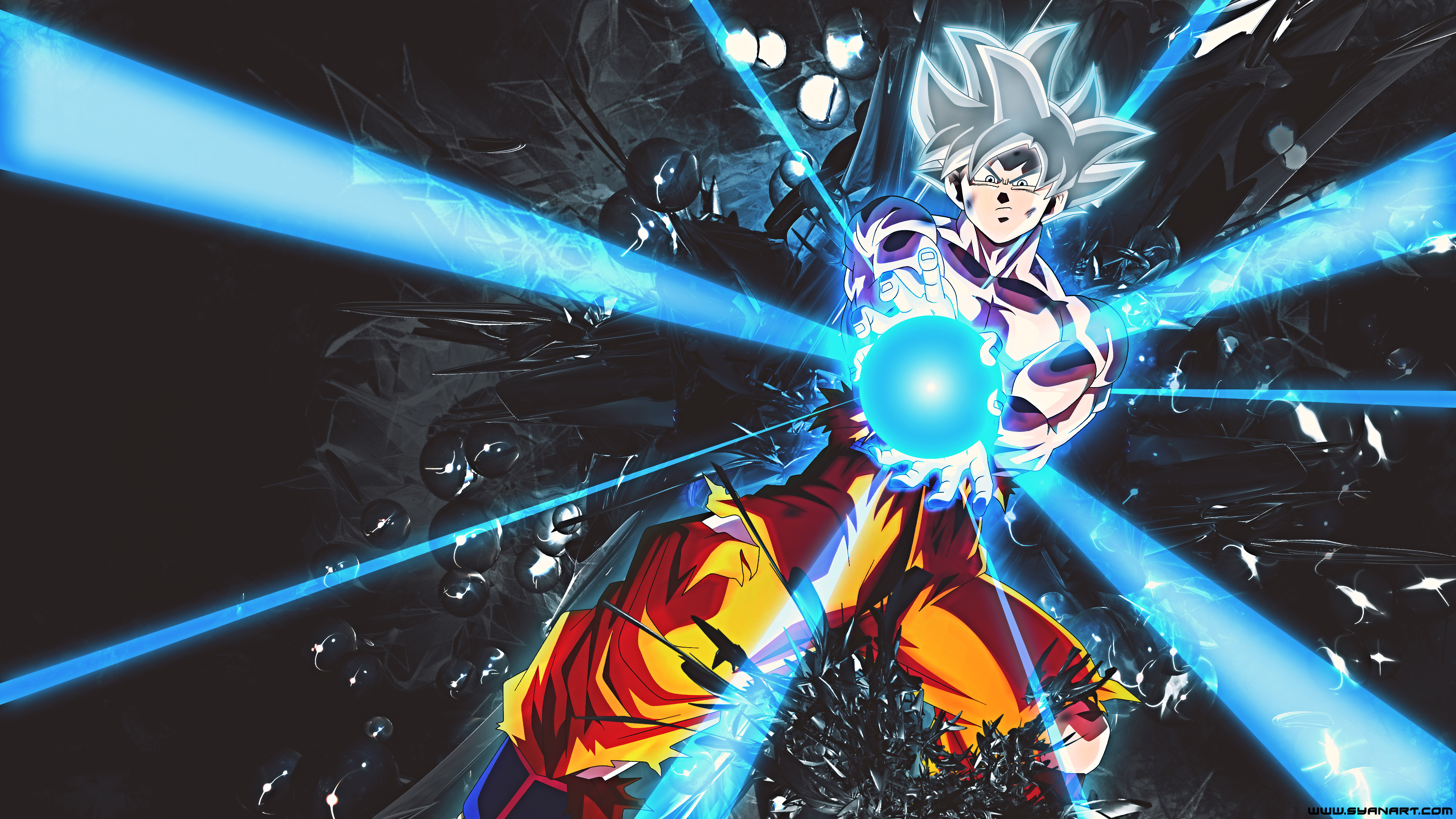 fond d'écran goku,conception graphique,anime,personnage fictif,graphique,espace