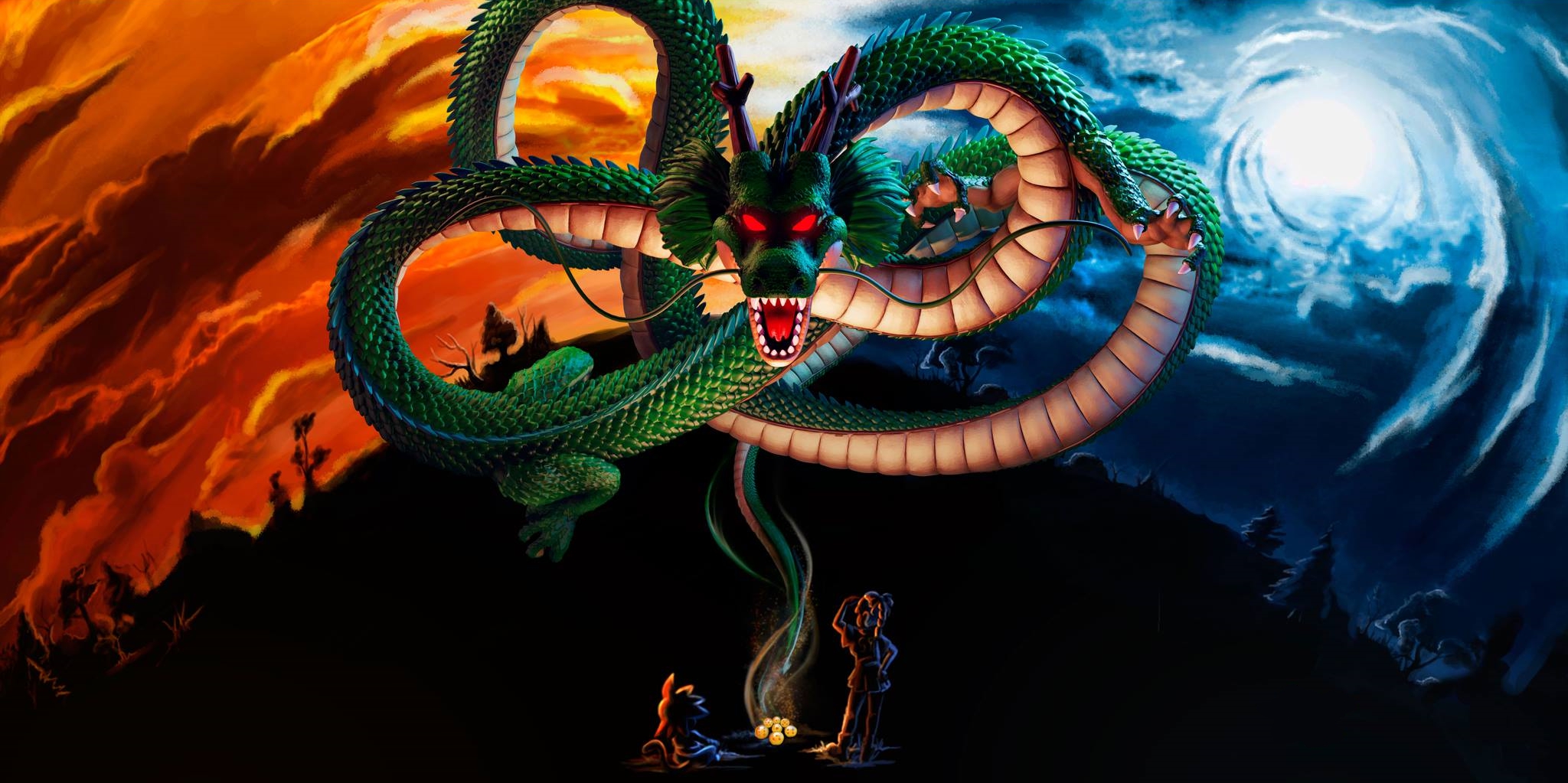 dragon ball super wallpaper,schlange,drachen,erfundener charakter,illustration,cg kunstwerk