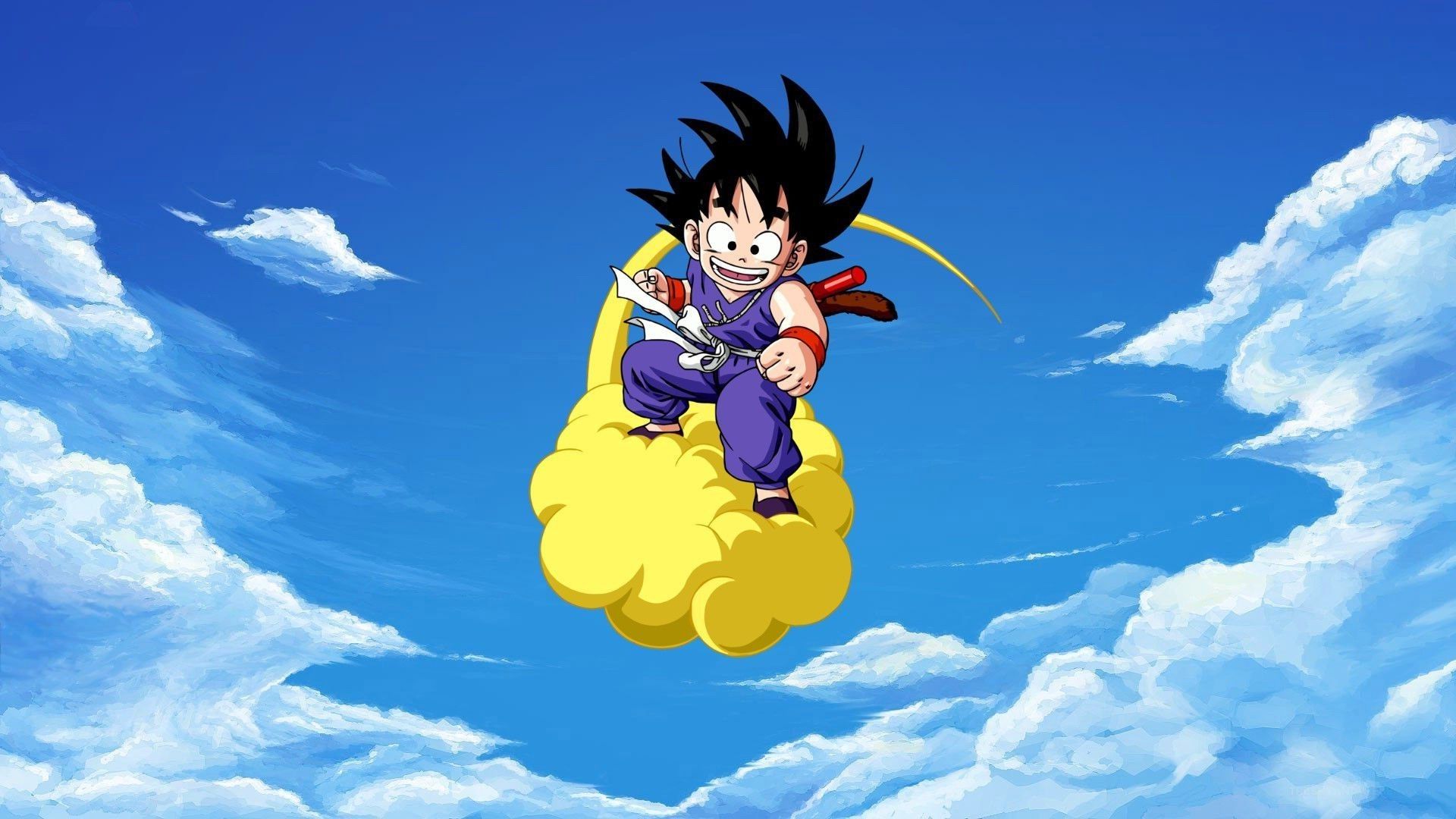 fond d'écran goku,dessin animé,anime,dessin animé,dragon ball,ciel