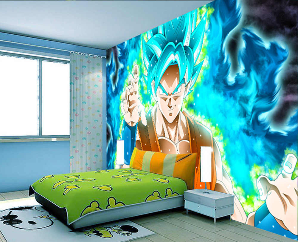 dragon ball super fond d'écran,fond d'écran,vert,mural,chambre,dessin animé