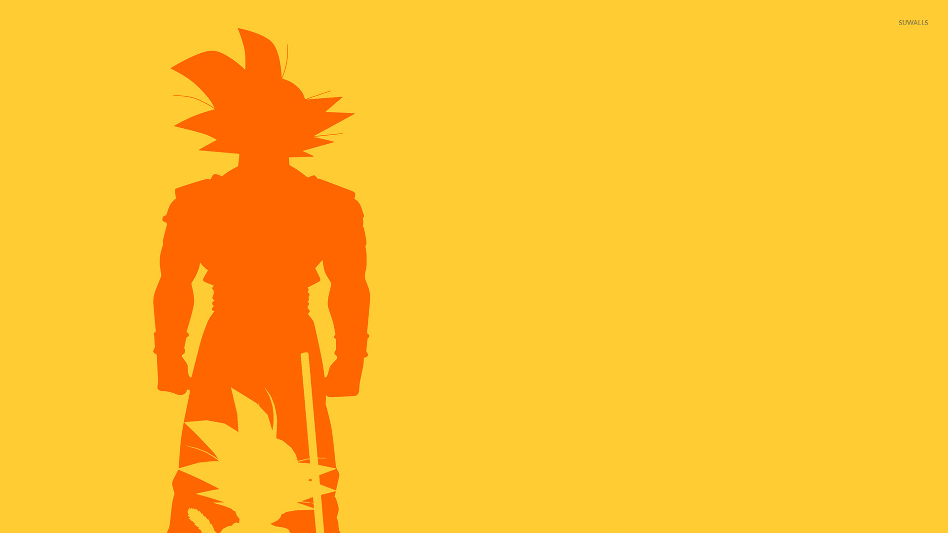 fond d'écran goku,orange,jaune,illustration,conception graphique,silhouette