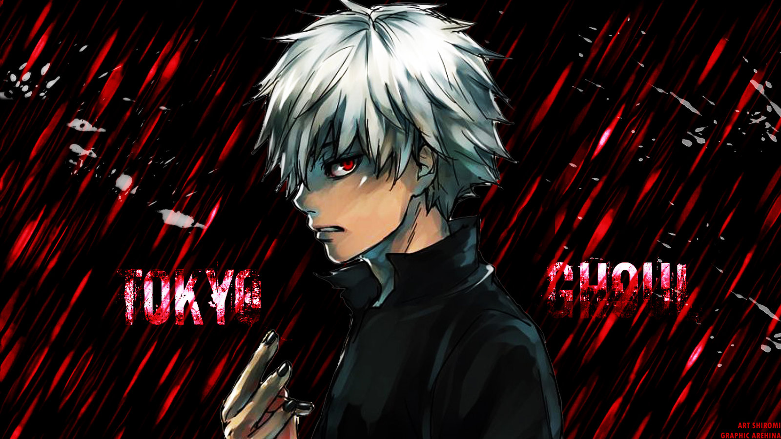 kaneki wallpaper,anime,black hair,cg artwork,artwork,fictional character