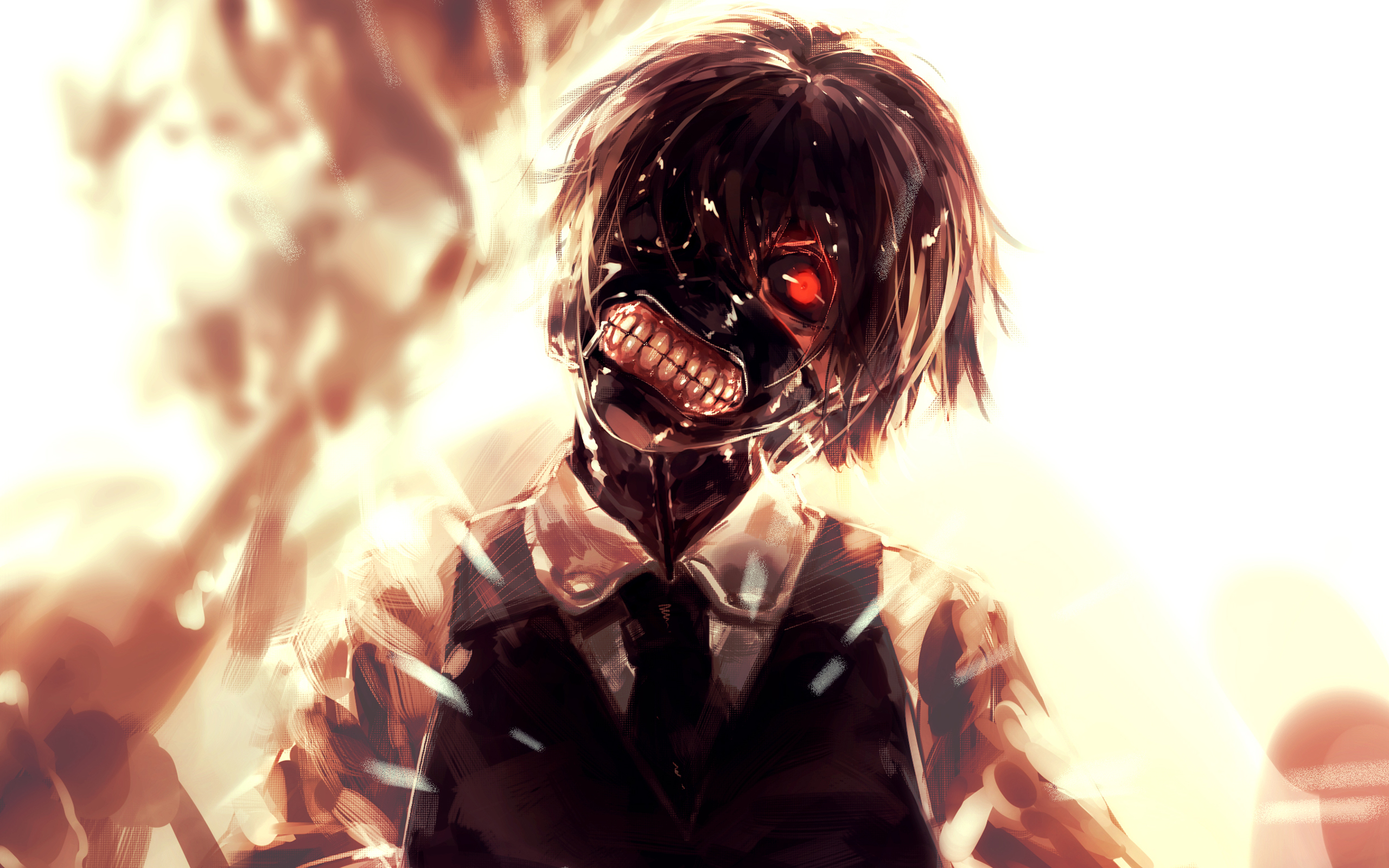 carta da parati kaneki,freddo,personaggio fittizio,cg artwork,illustrazione,finzione