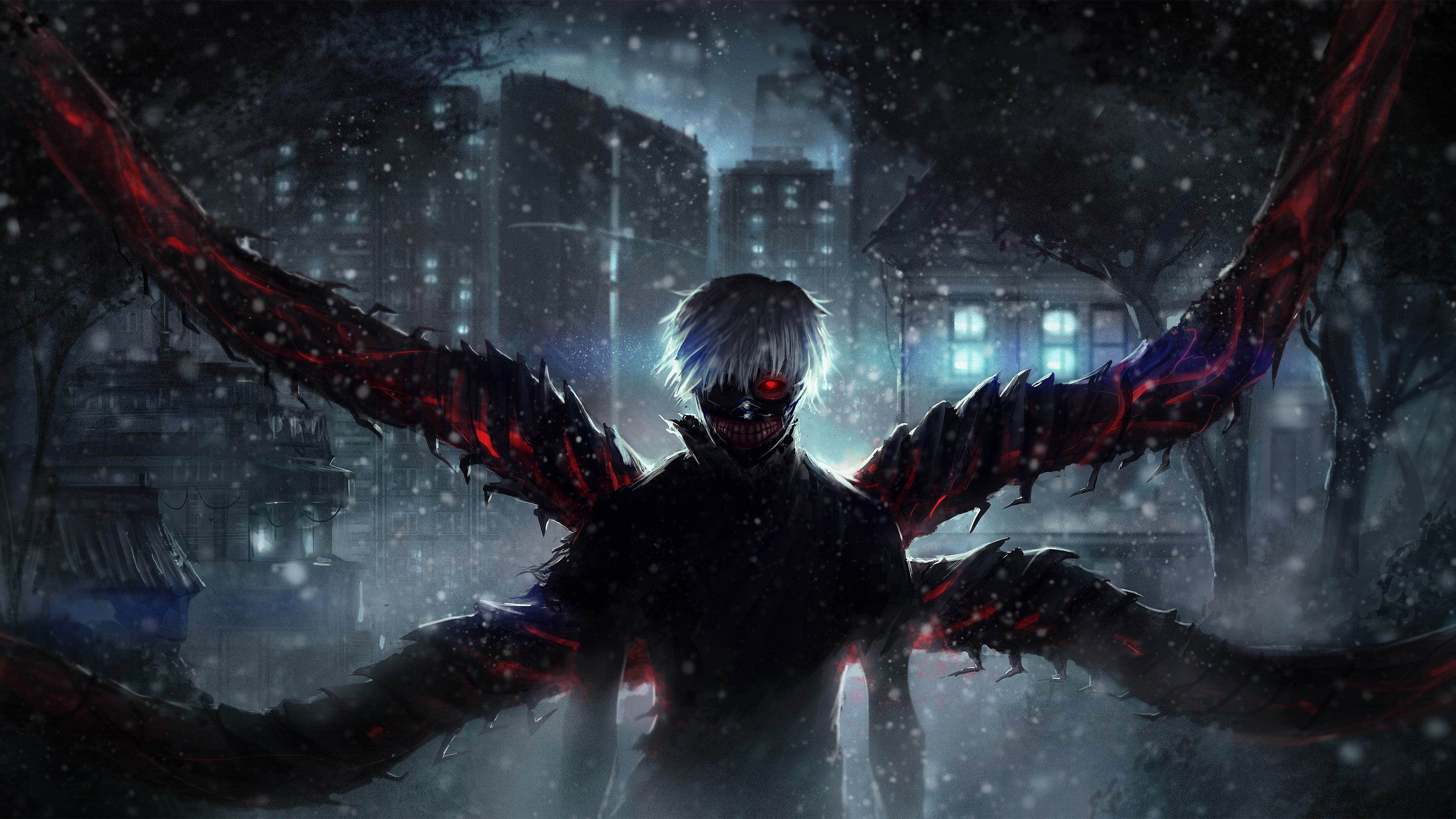 kaneki wallpaper,action adventure game,darkness,demon,cg artwork,fictional character