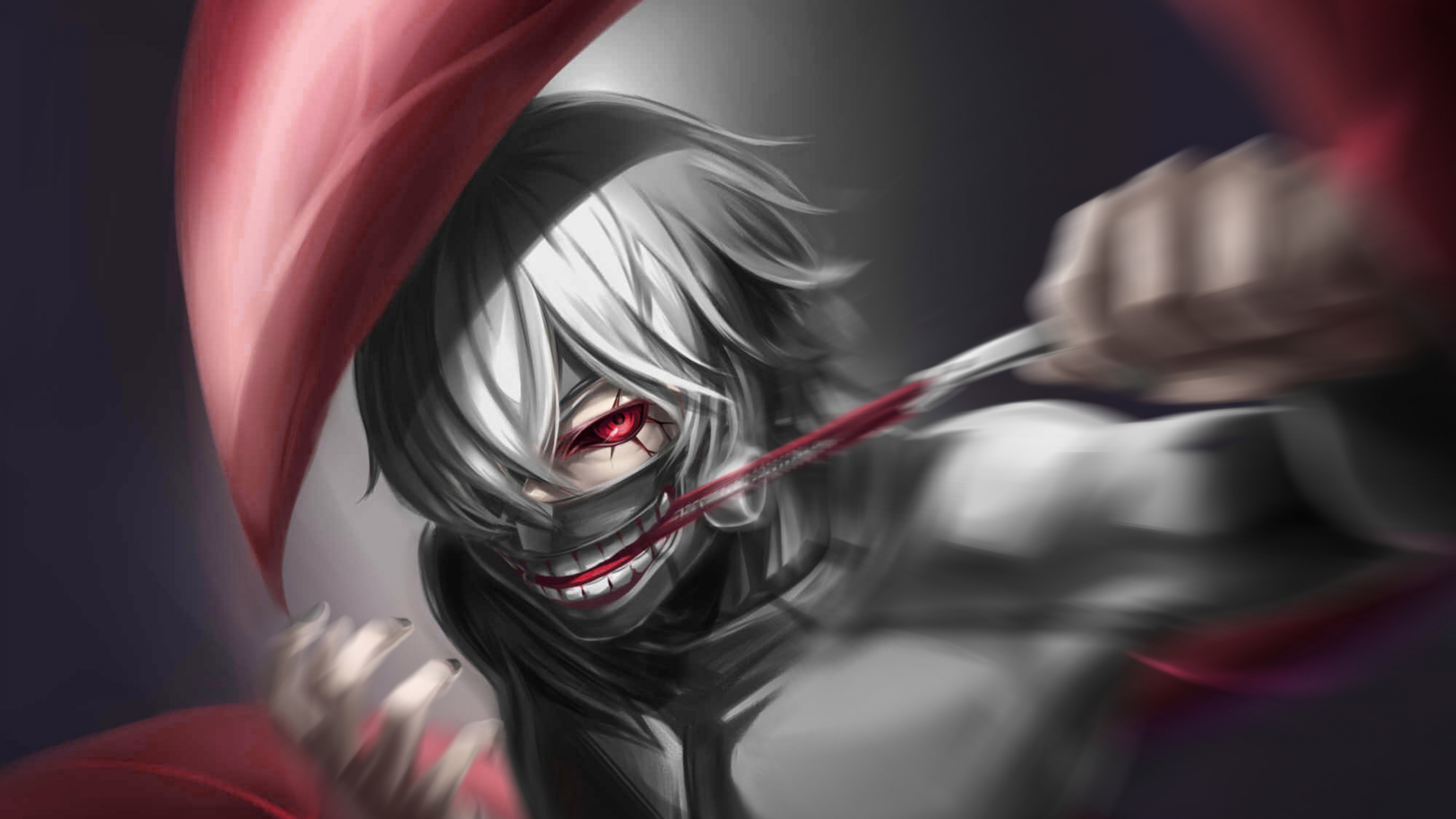 carta da parati kaneki,cg artwork,anime,cartone animato,personaggio fittizio,bocca