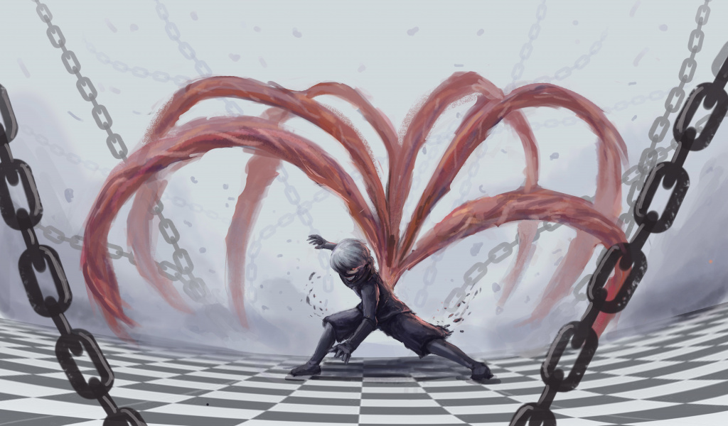 kaneki tapete,illustration,erfundener charakter,cg kunstwerk,kunst,animation