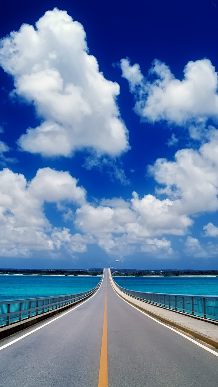 road wallpaper,sky,natural landscape,daytime,nature,blue