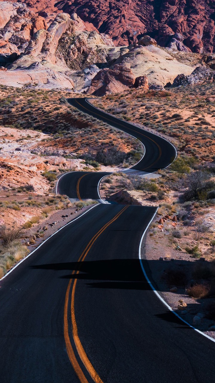 papier peint route,route,canyon,ciel,asphalte,paysage