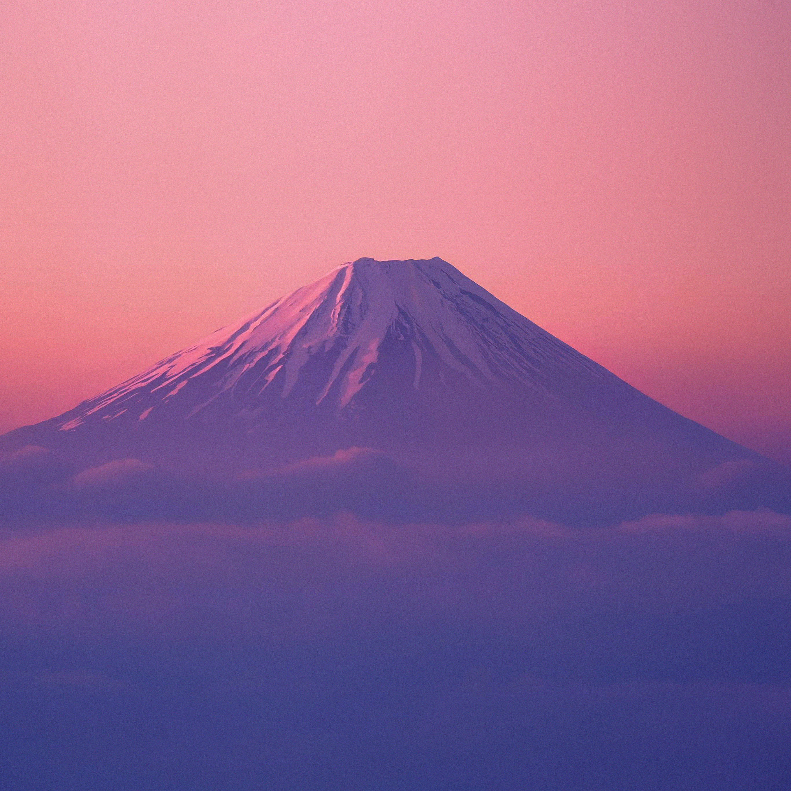 fondo de pantalla solo,cielo,estratovolcán,montaña,rosado,púrpura