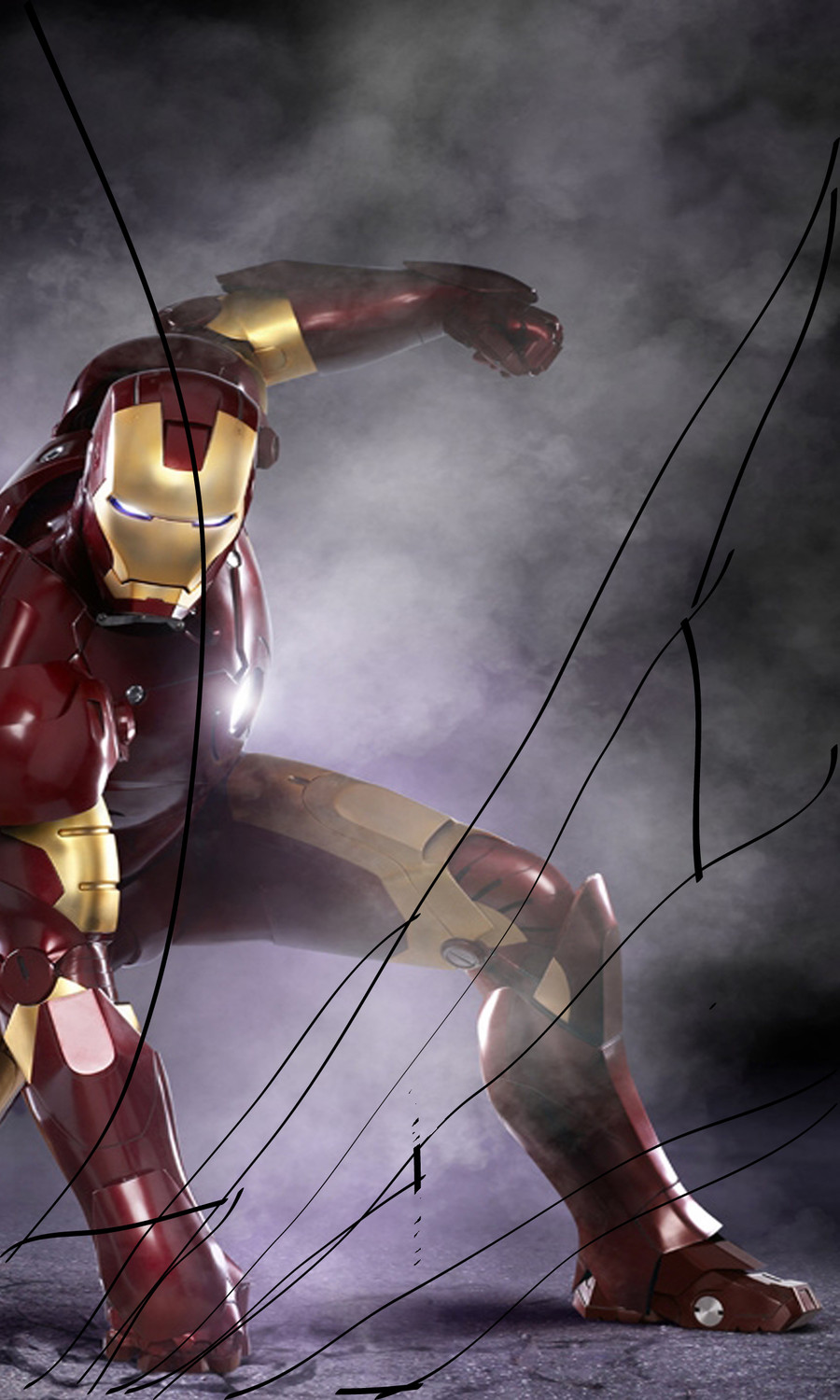 cracked screen wallpaper,fictional character,superhero,iron man,cg artwork,action adventure game