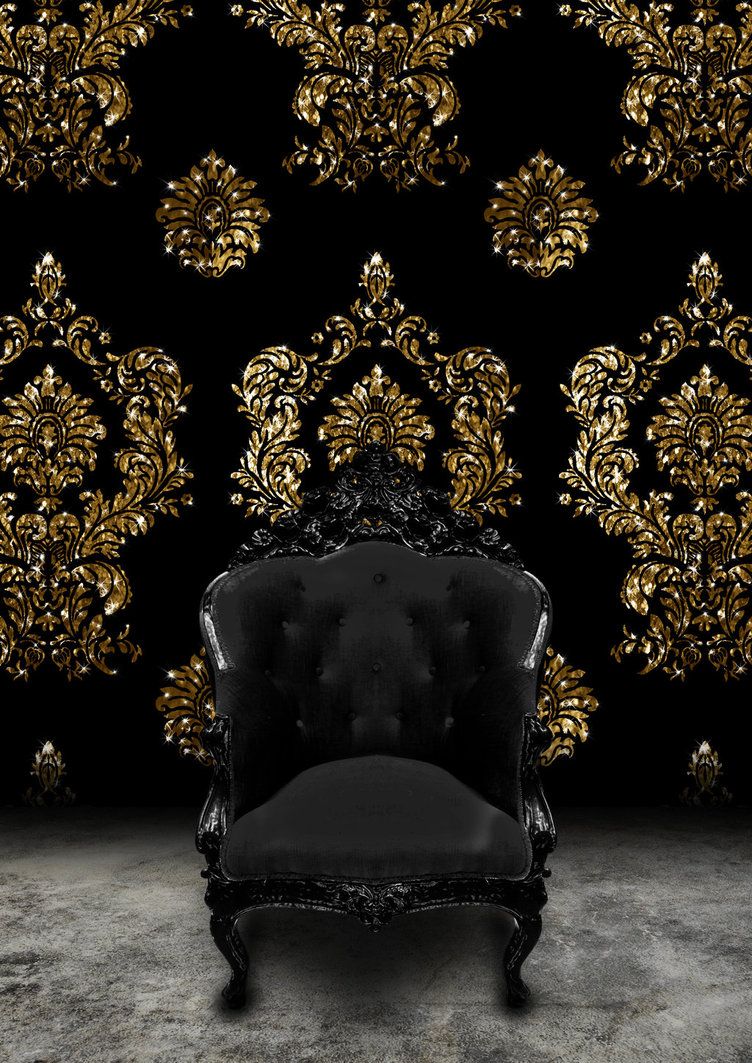 black and gold wallpaper,wallpaper,furniture,design,club chair,chair
