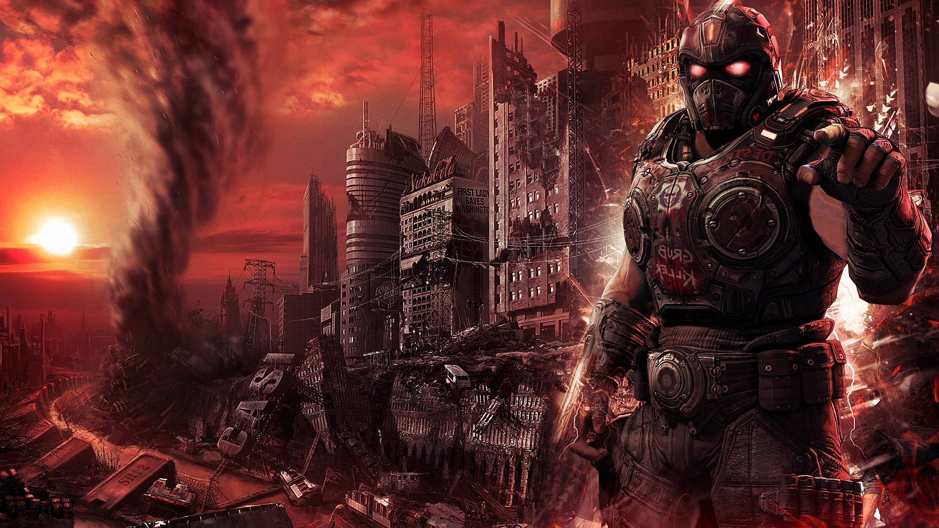 fallout 4 wallpaper,action adventure spiel,computerspiel,cg kunstwerk,erfundener charakter,dämon