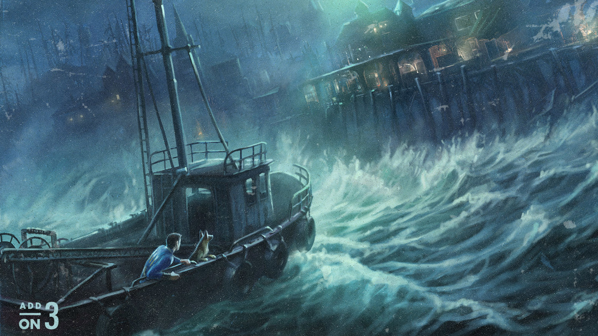 fallout 4 wallpaper,vehicle,boat,watercraft,adventure game,ghost ship
