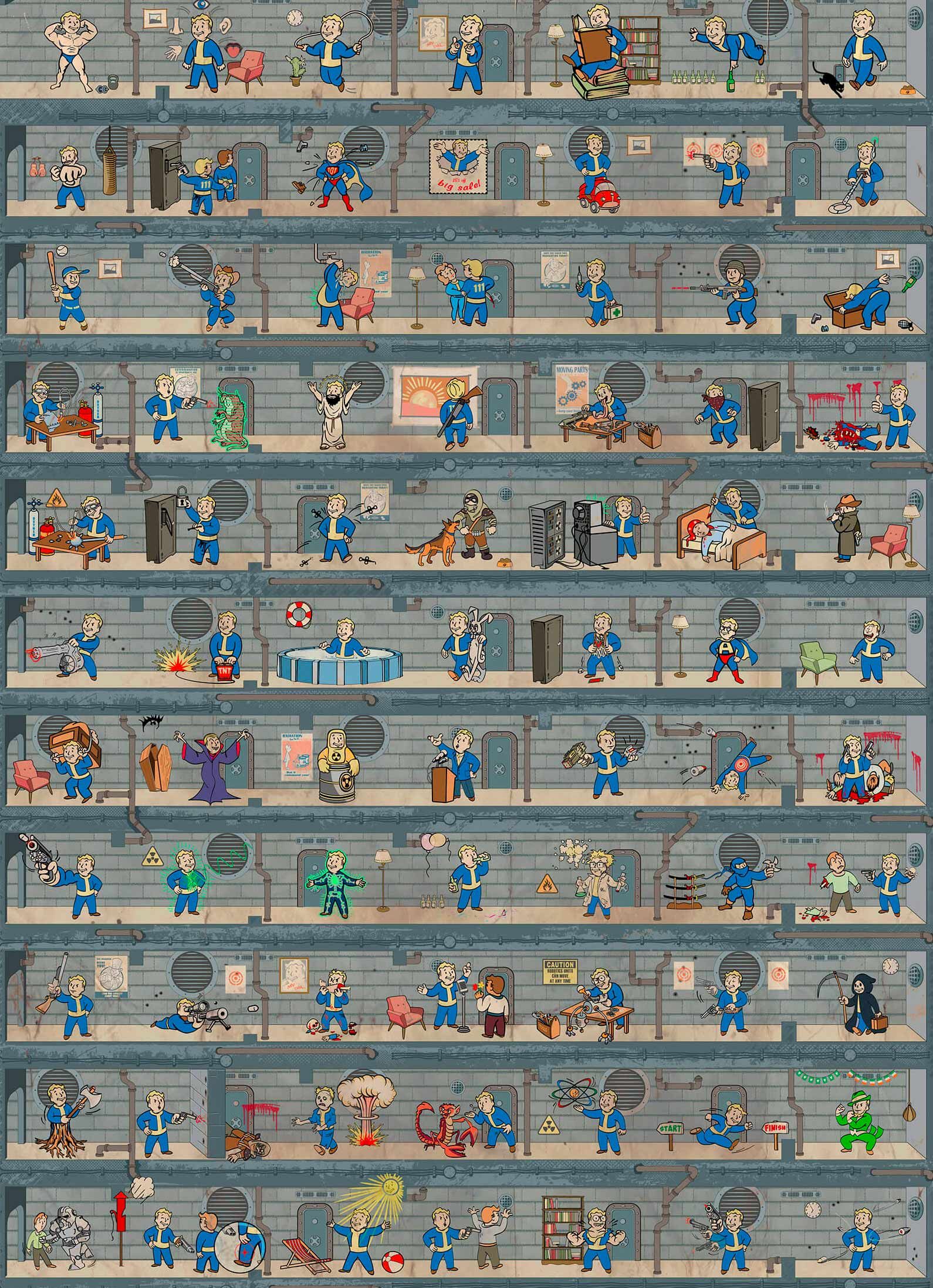 fallout 4 fondo de pantalla,colección,pared,el plastico