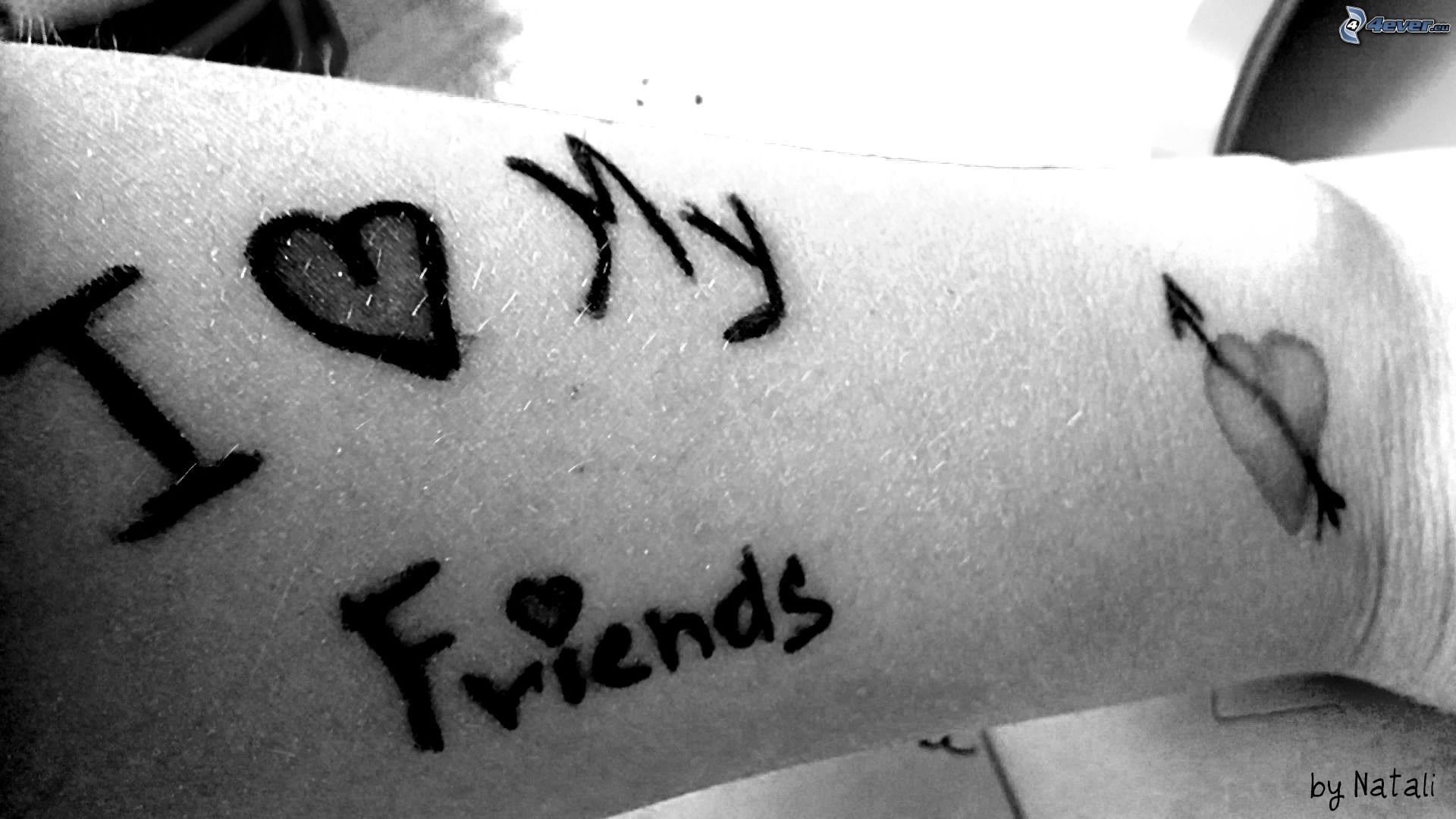 best friend wallpaper,font,arm,text,tattoo,black and white