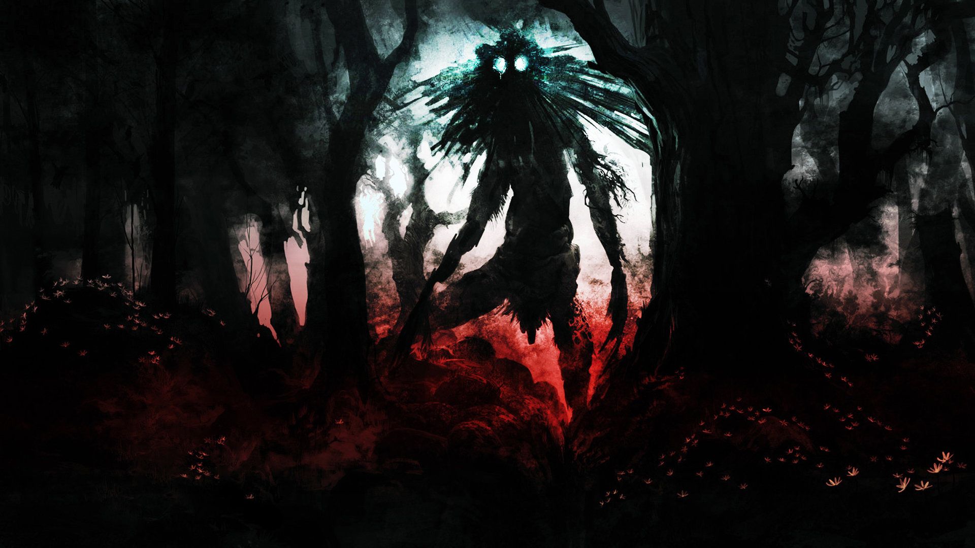 fondos de pantalla de miedo,naturaleza,árbol,oscuridad,rojo,bosque