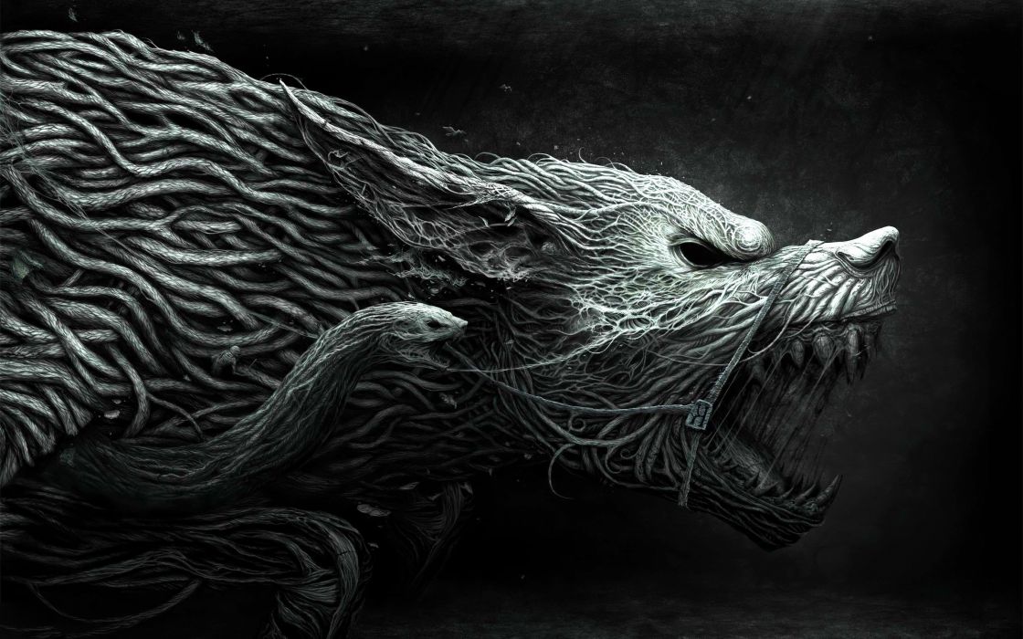 scary wallpapers,illustration,black and white,whiskers,fictional character,art