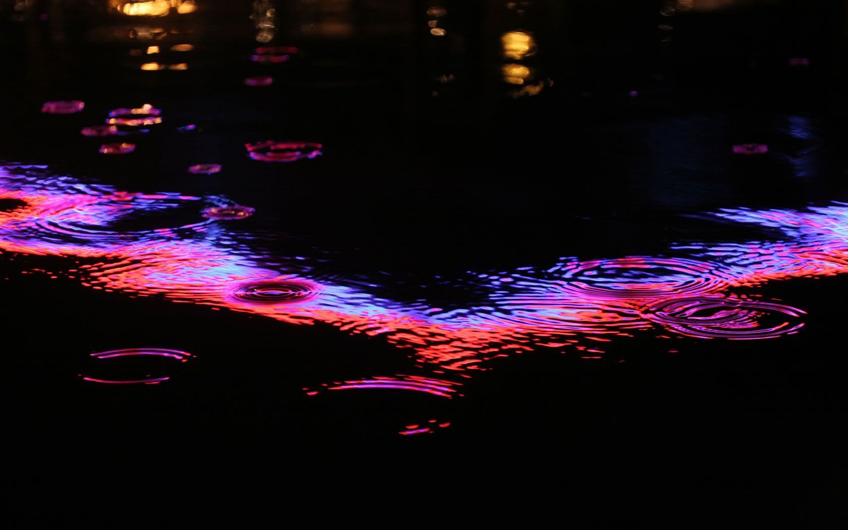 ネオン壁紙,水,紫の,光,反射,夜