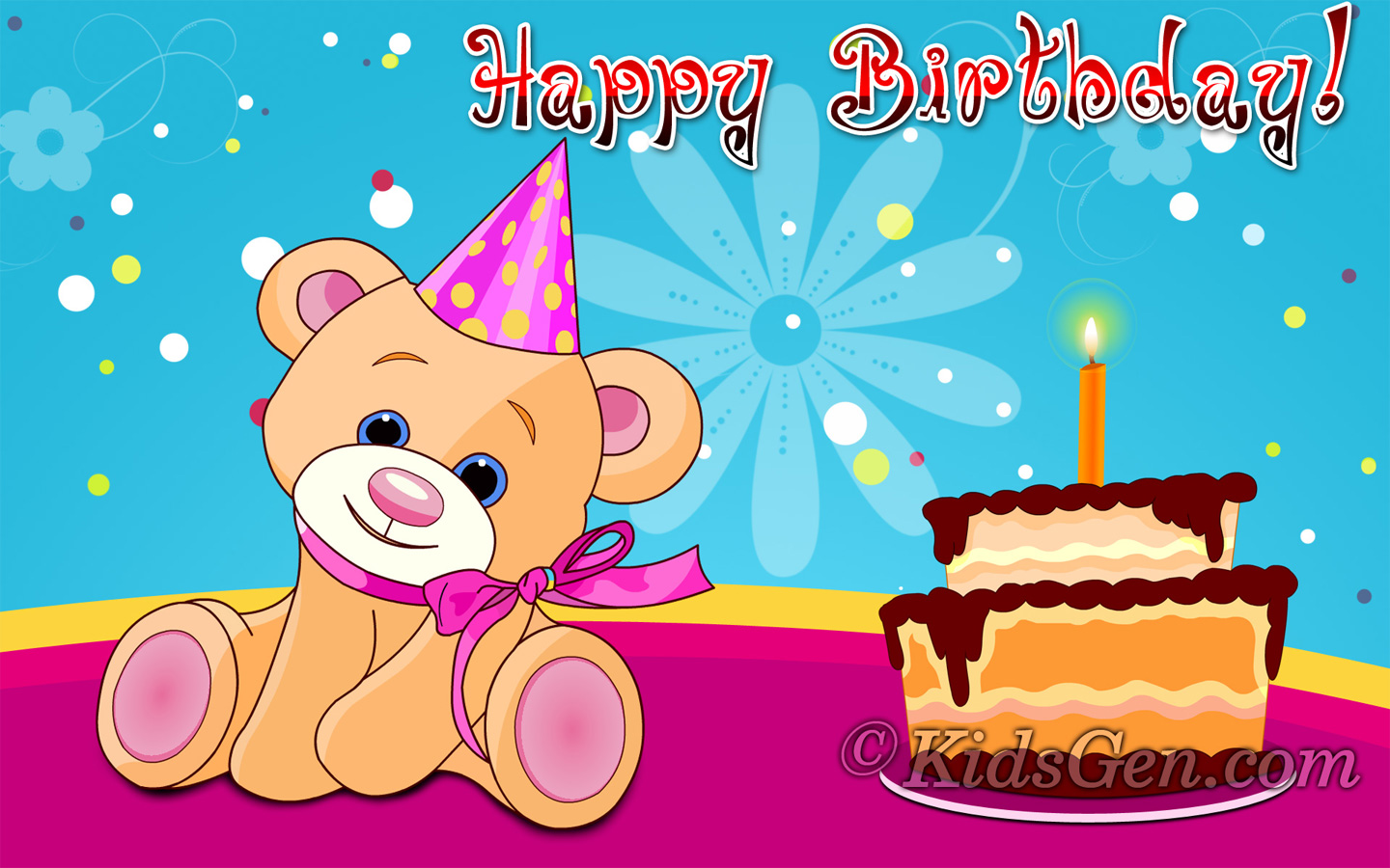 Teddy Bear Birthday Background- WallpaperUse