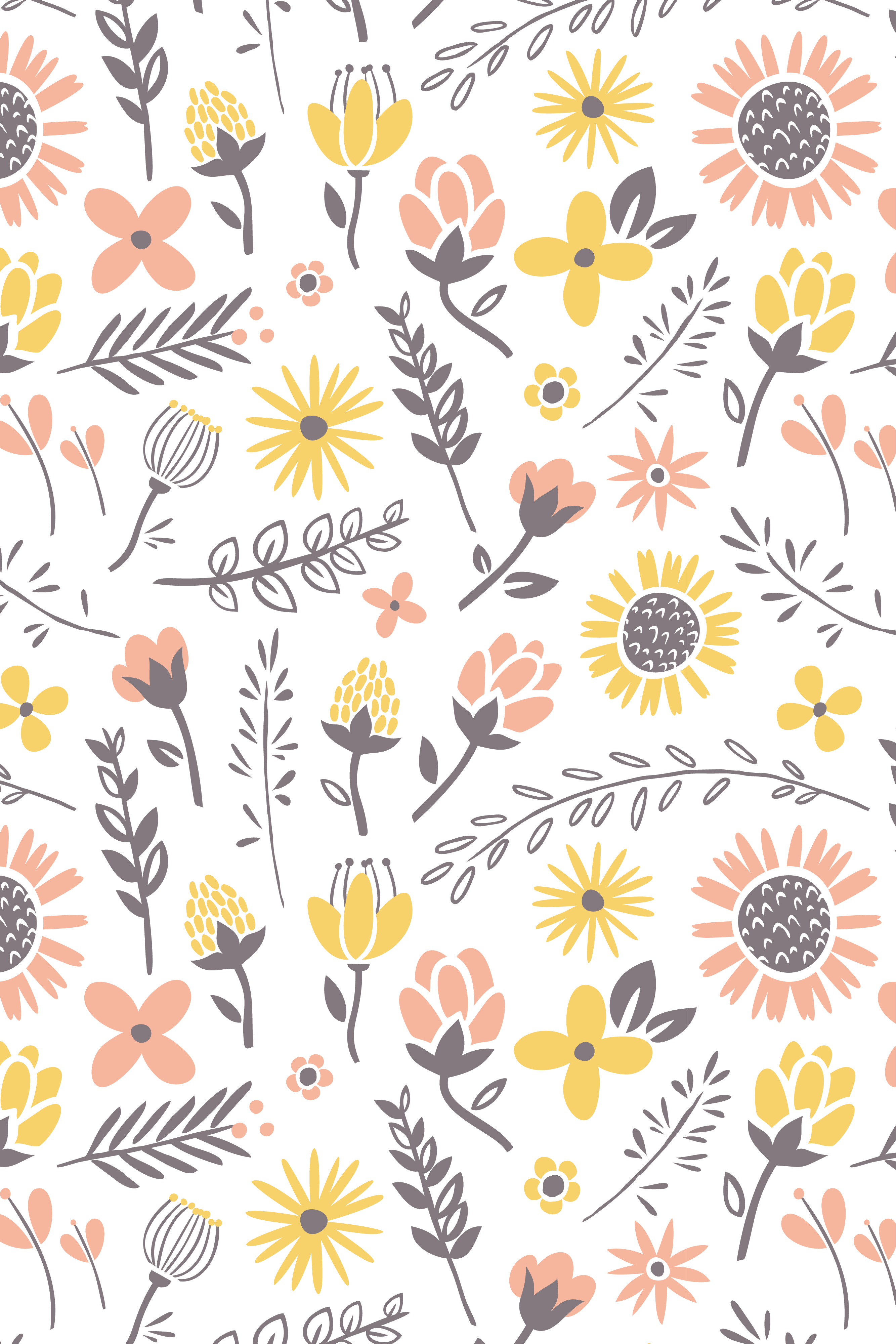 귀여운 텀블러 배경 화면,노랑,무늬,포장지,선,꽃