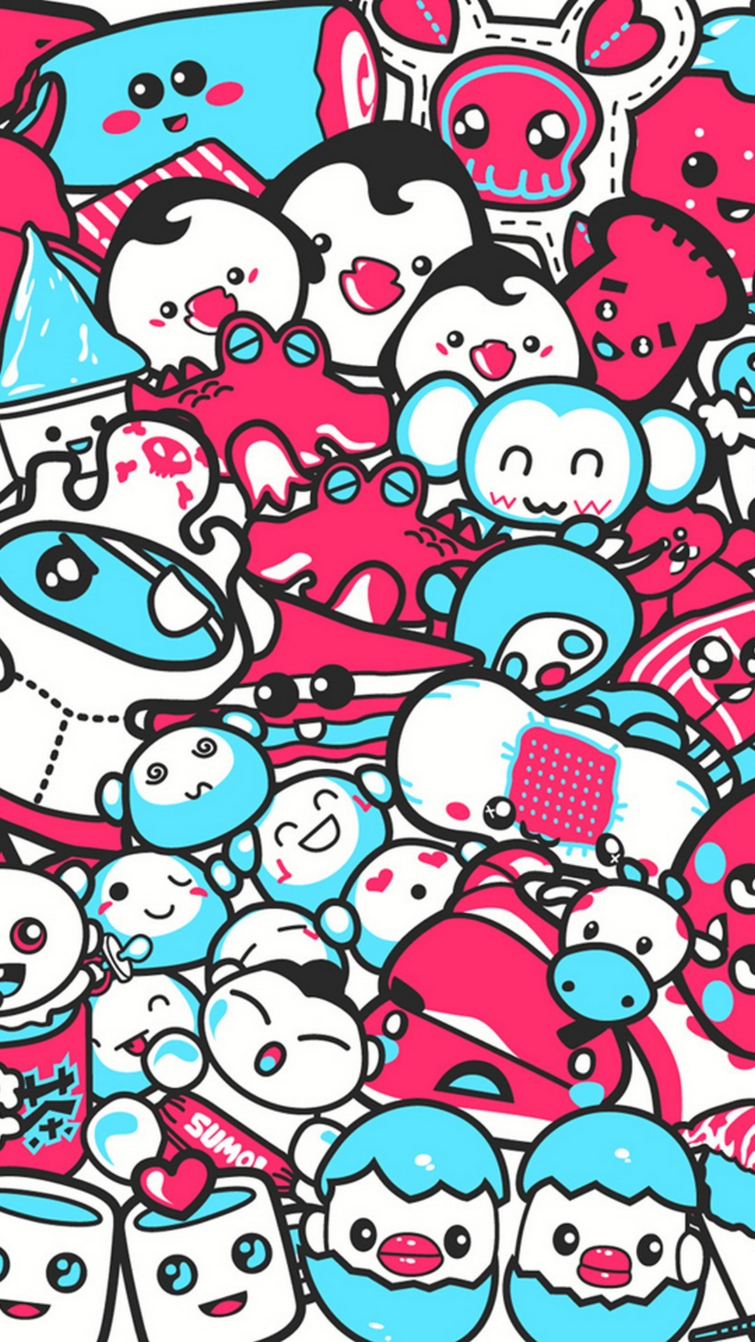 cute phone wallpapers,pink,pattern,cartoon,design,illustration