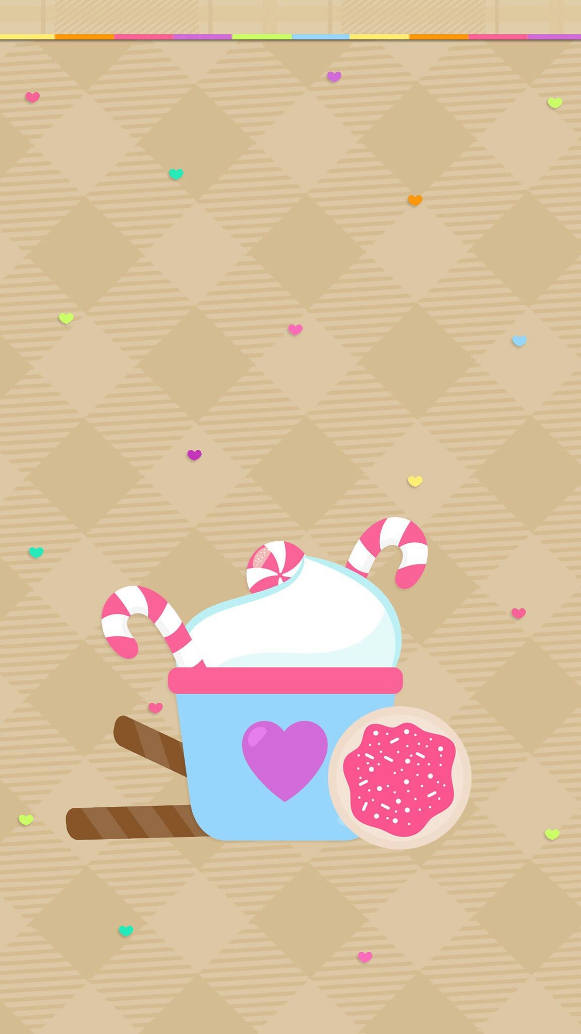 cute phone wallpapers,pink,heart,pattern,cartoon,illustration