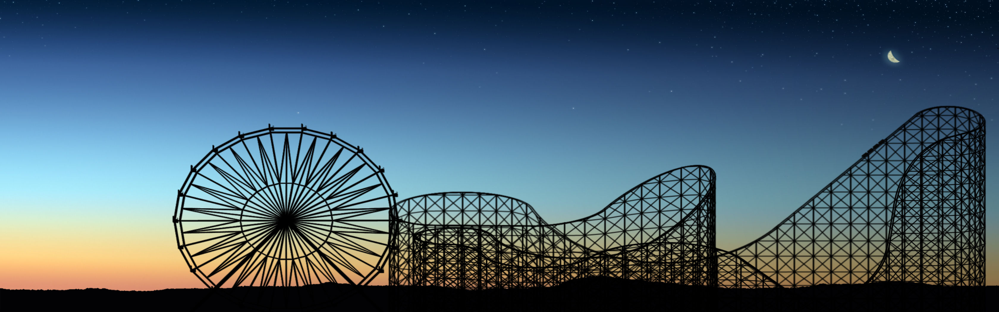 dual screen wallpaper,amusement ride,roller coaster,sky,amusement park,tourist attraction