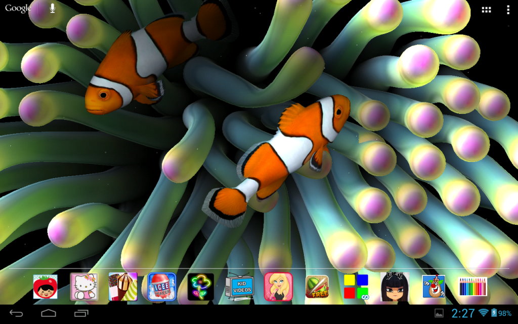 내 사진 라이브 배경 화면,아네모네 물고기,포맥 심장과,흰 동가리,물고기,물고기