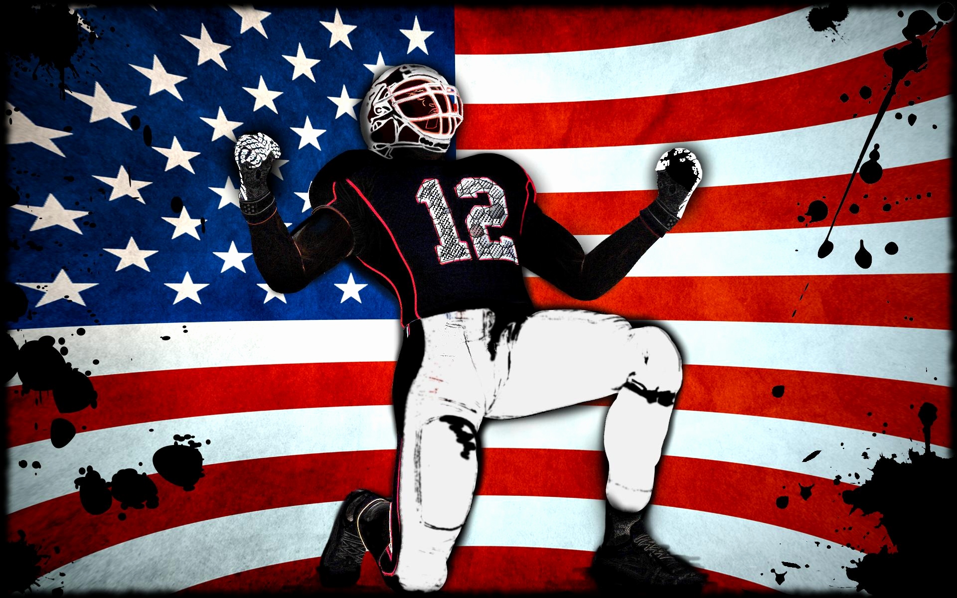 American Football Wallpaper Hd - American Flag Football Background