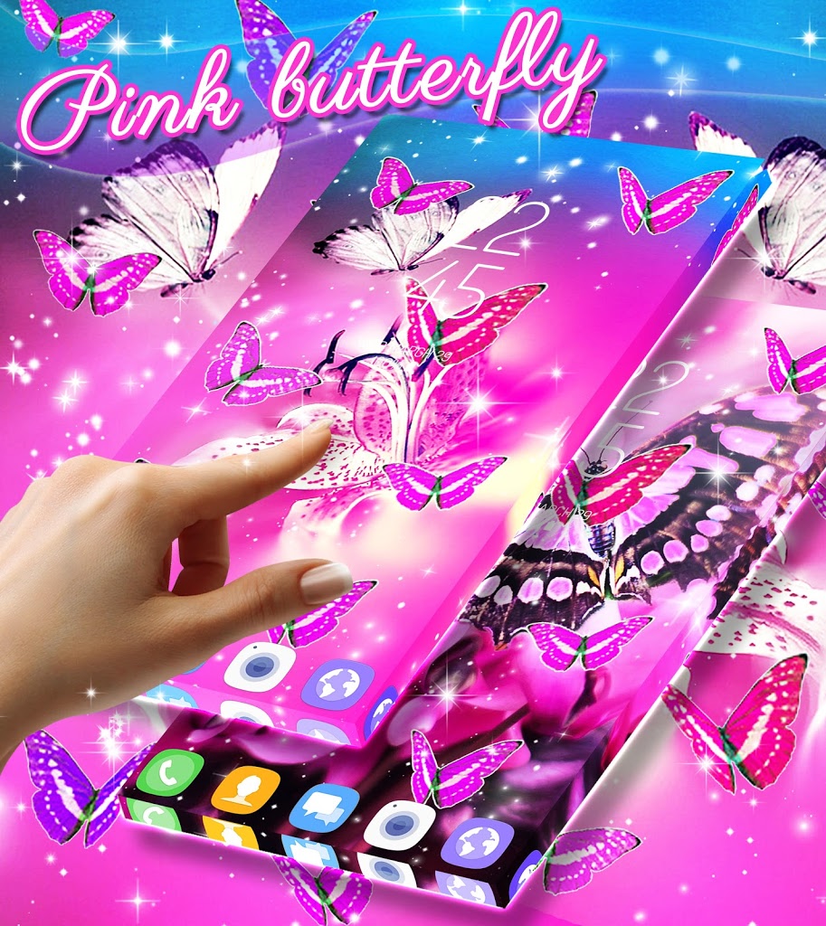 Pink Butterfly Live Wallpaper Wallpaper WallpaperUse