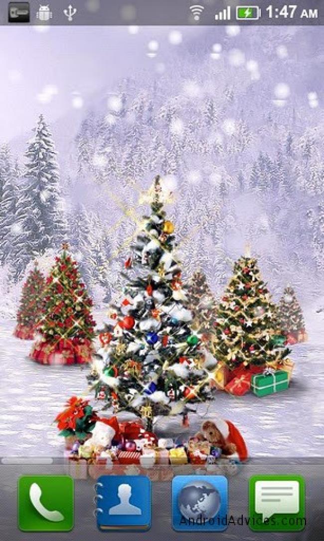 navidad live wallpaper,árbol de navidad,navidad,decoración navideña,árbol,abeto de colorado