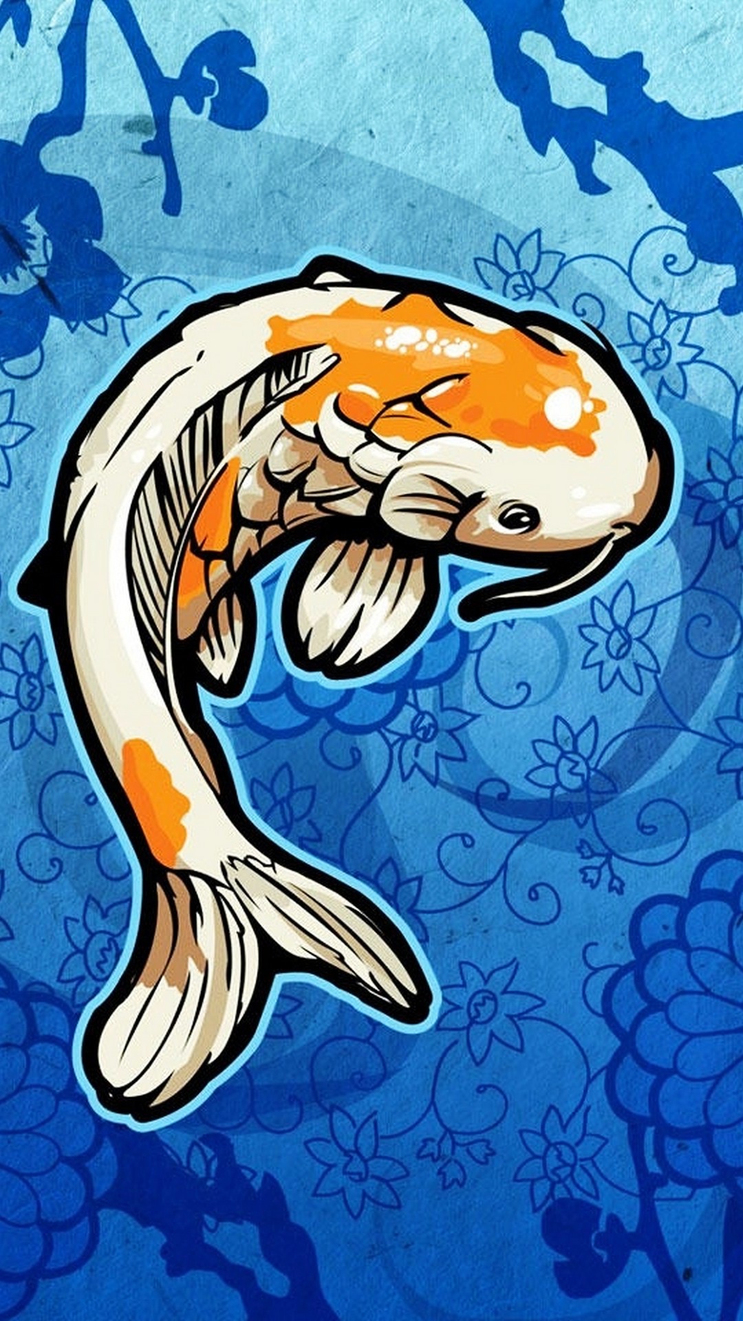 fondos de pantalla de inicio,koi,pez,ilustración,pez,mamífero marino