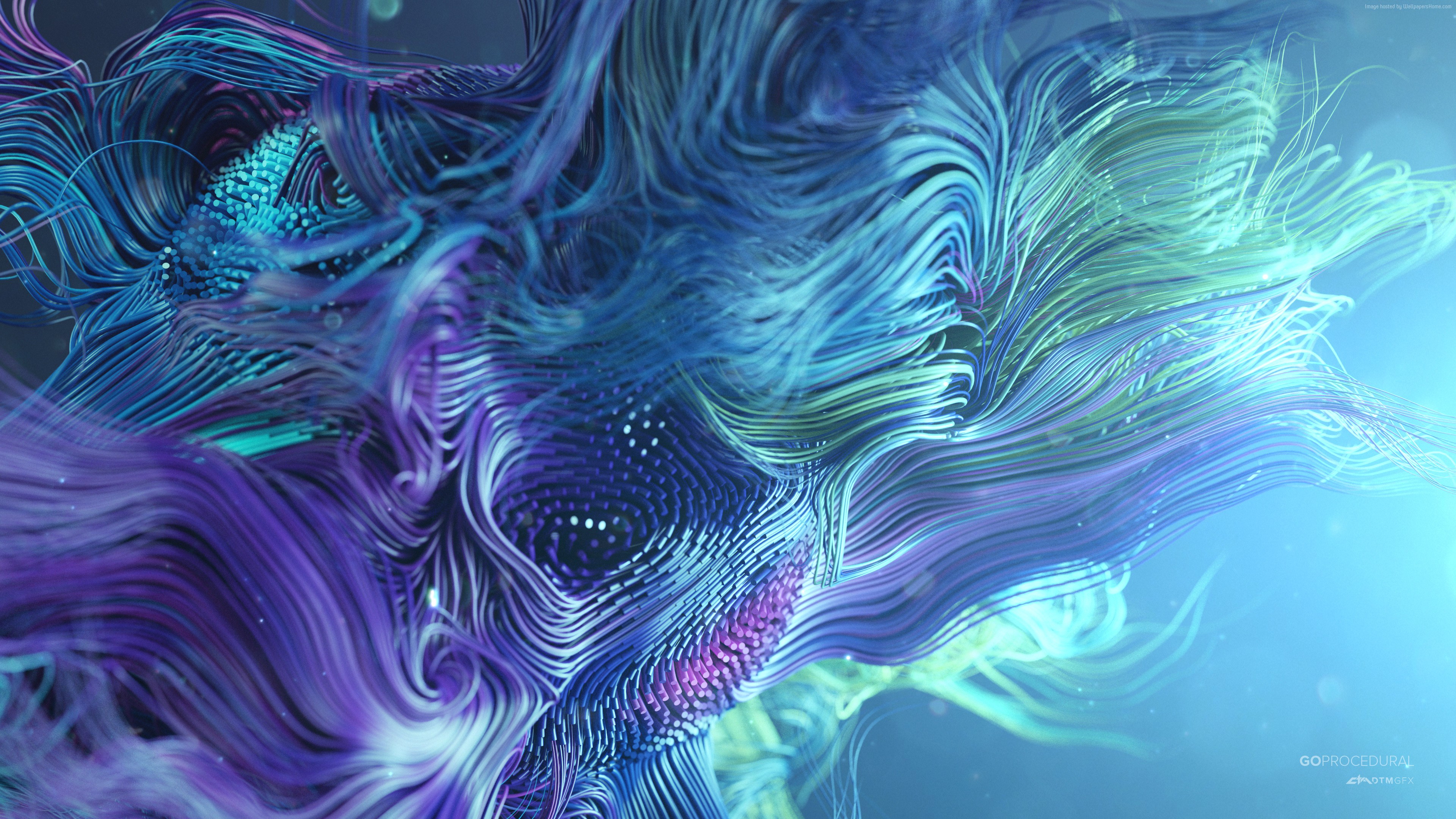 fonds d'écran 3d,l'eau,bleu,violet,art fractal,bleu électrique