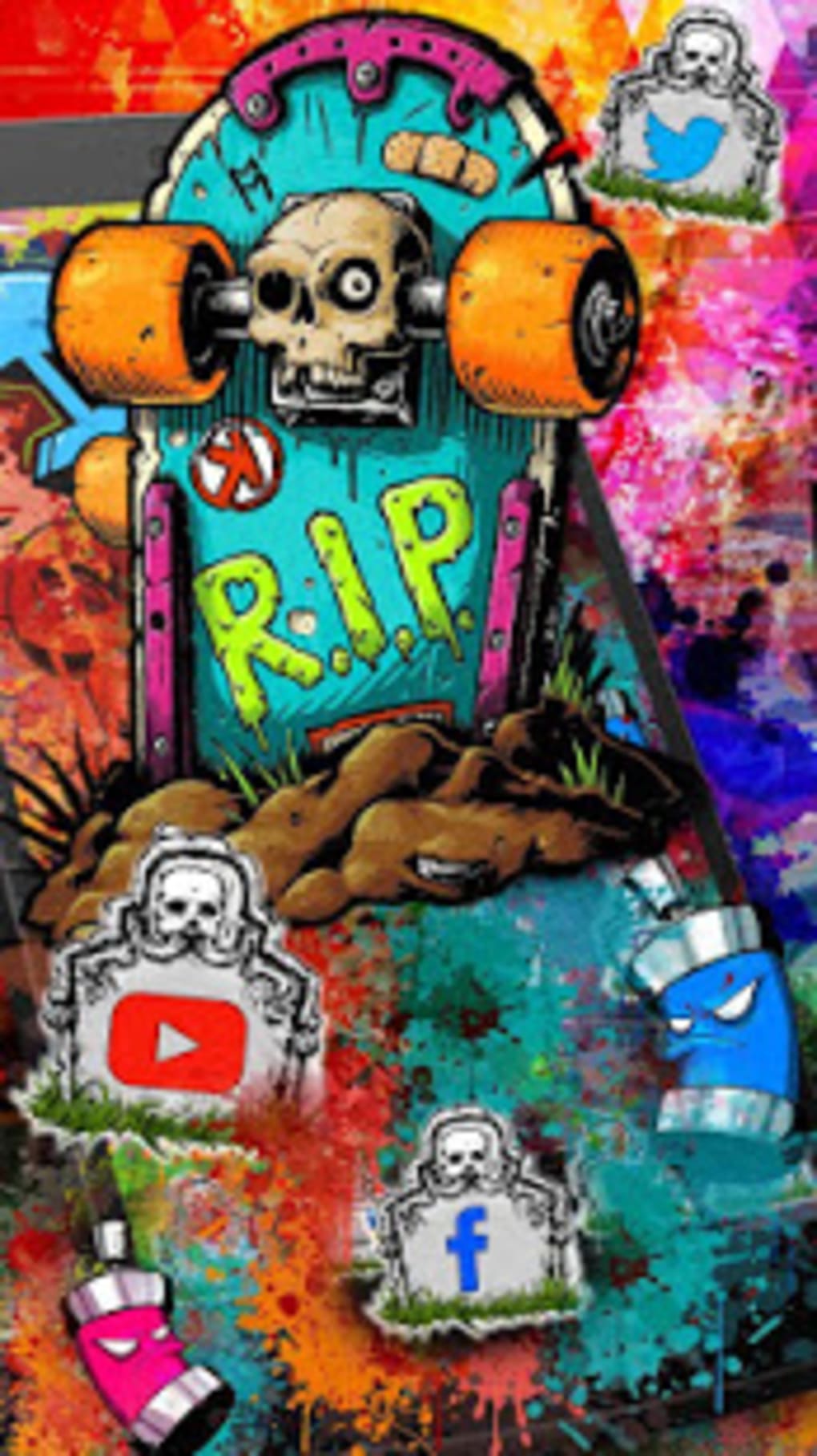 wallpapers 3d,skateboard,cartoon,art,cool,graffiti