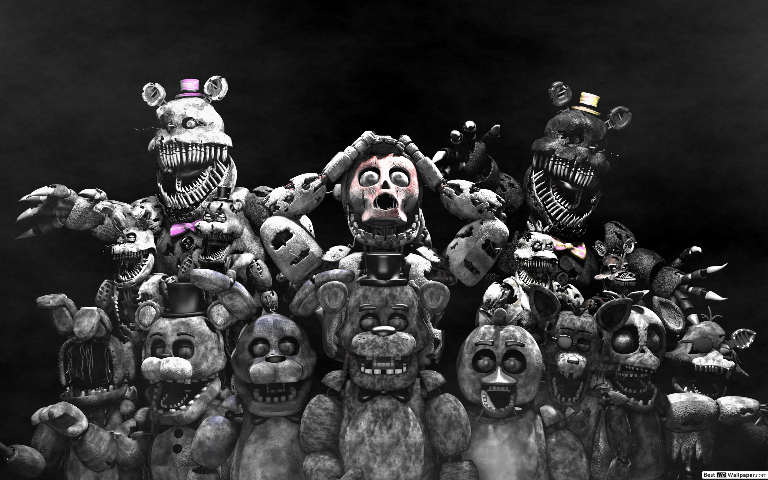 five nights at freddy's wallpaper,animation,fictional character,team,photography,toy