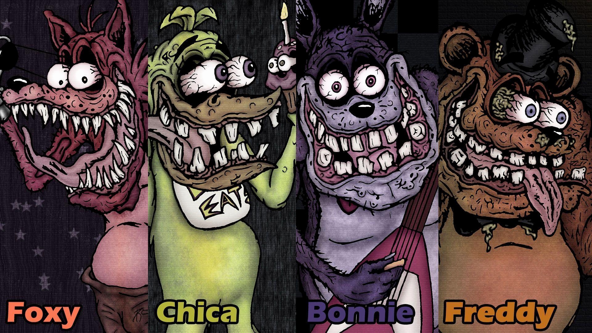 cinco noches en freddys fondo de pantalla,dibujos animados,personaje de ficción,ilustración,arte,ficción