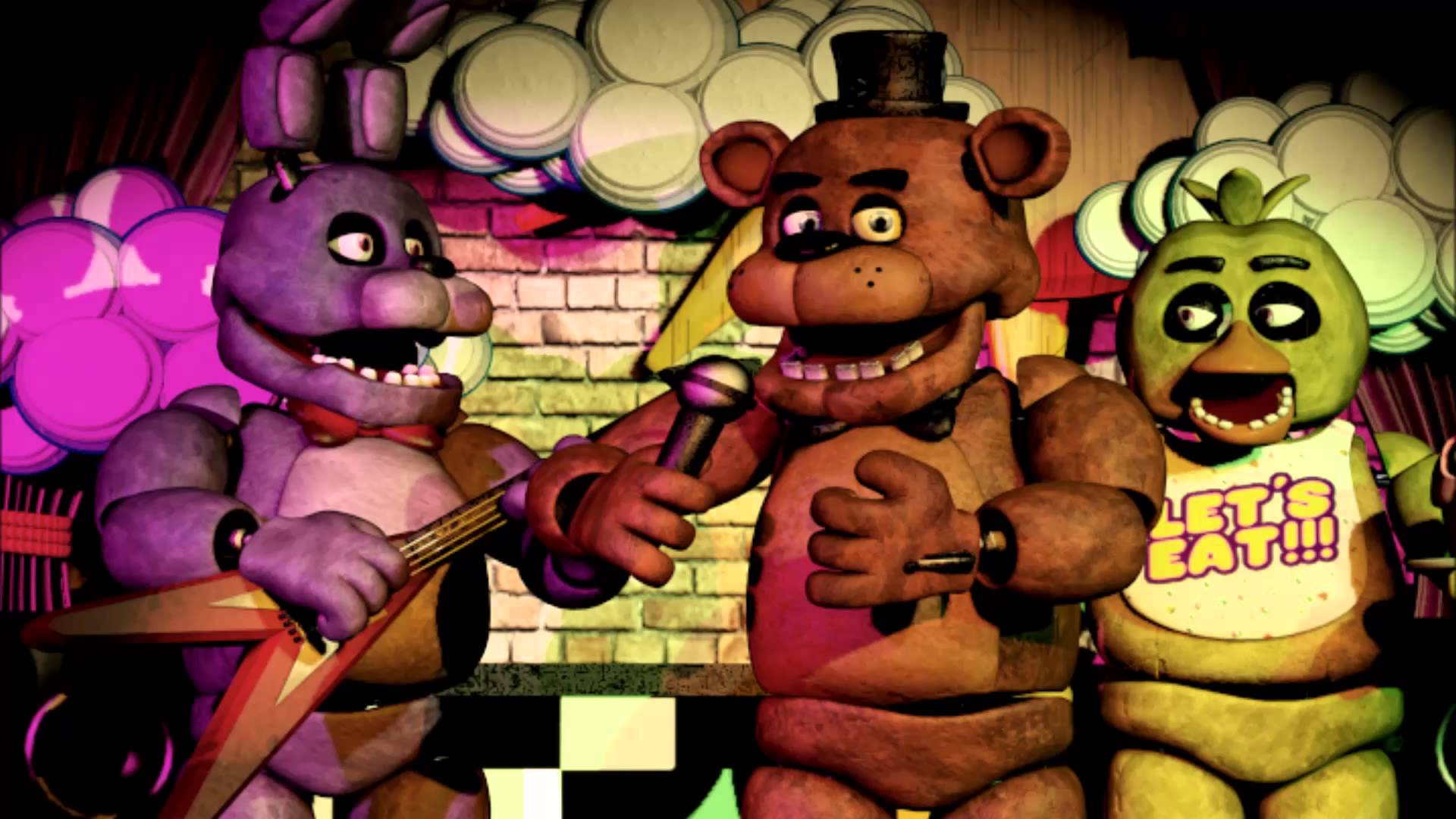 five nights at freddy's wallpaper,animated cartoon,cartoon,animation,adventure game,fictional character