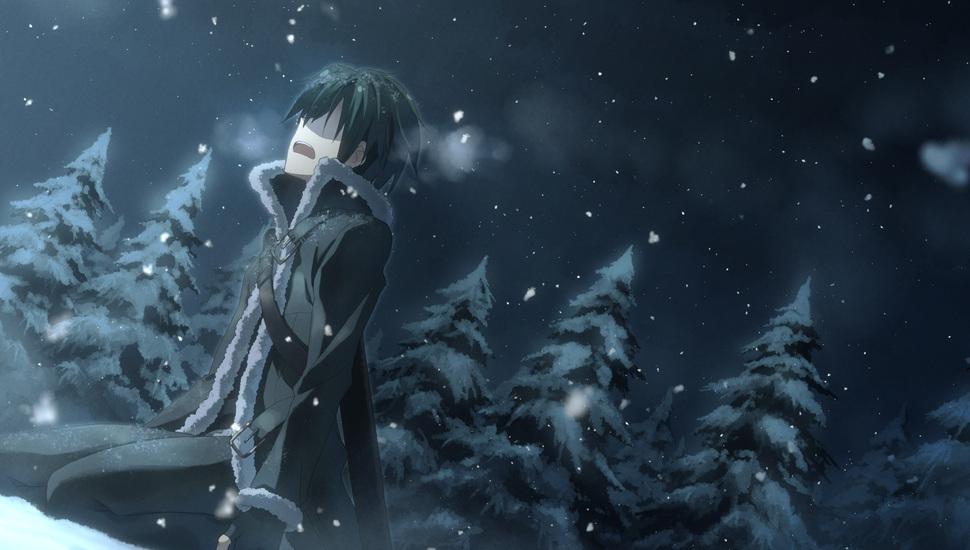 sao wallpaper,cg artwork,anime,sky,black hair,darkness