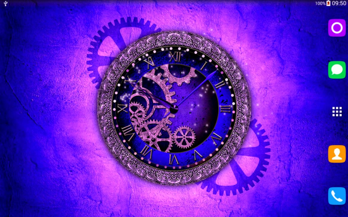 clock live wallpaper,blue,purple,violet,fractal art,cobalt blue