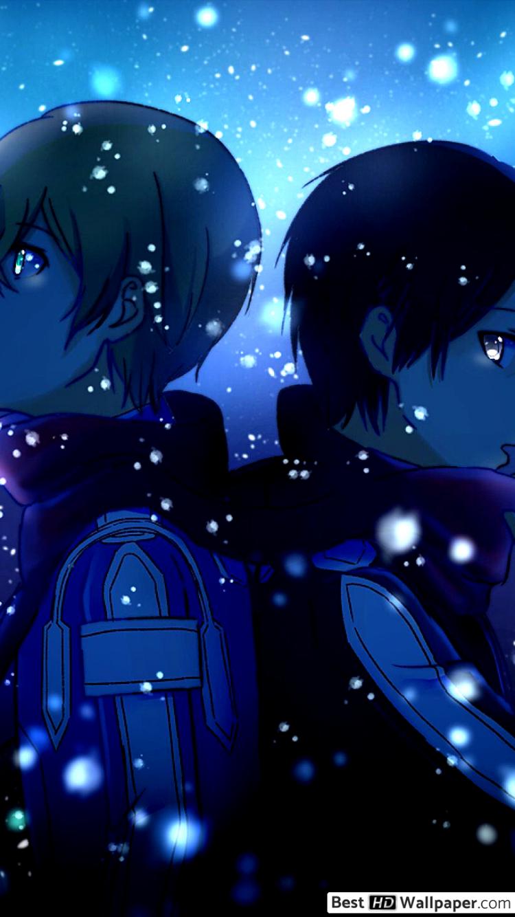 sao wallpaper,fictional character,sky,anime,space,black hair