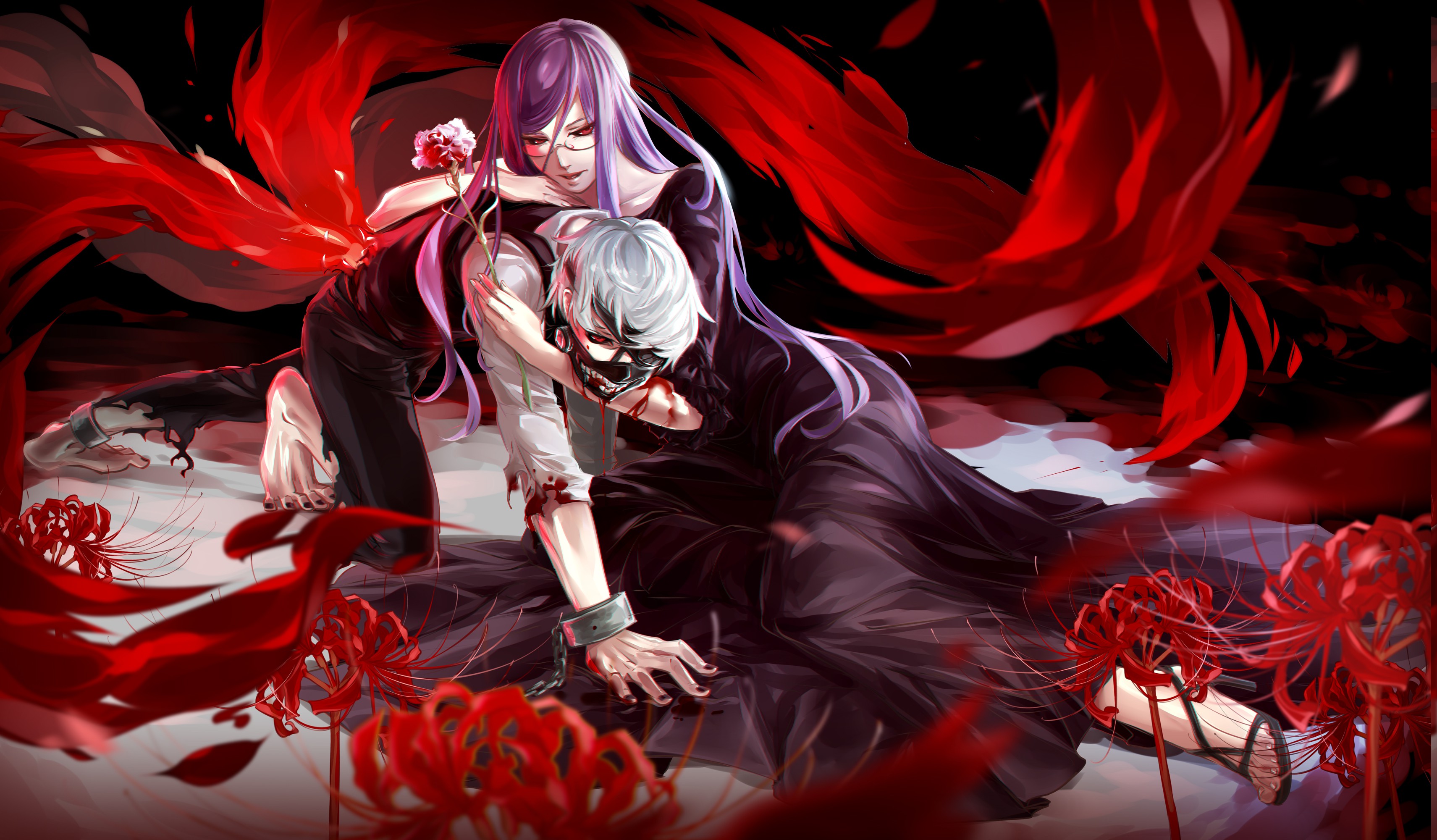 anime wallpaper hd,cg artwork,rosso,anime,personaggio fittizio,demone