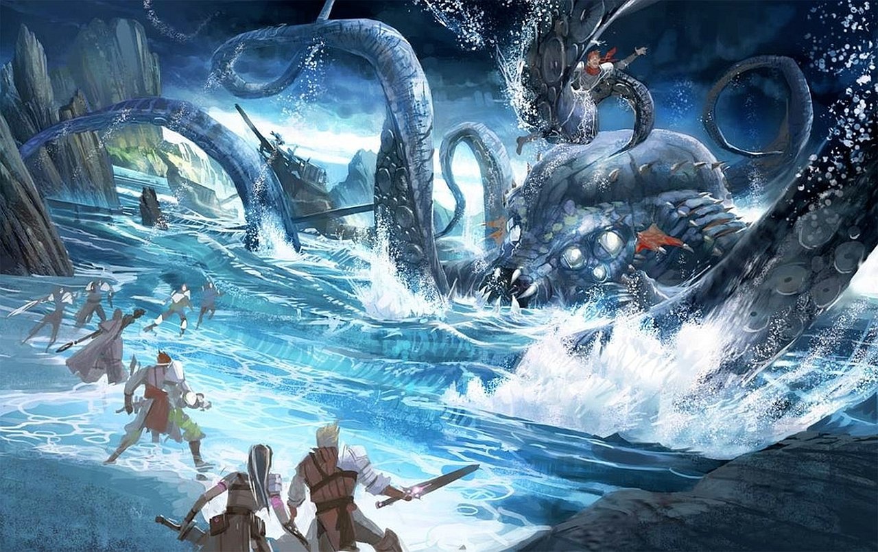 kraken wallpaper,action adventure game,cg artwork,mythology,adventure game,fun