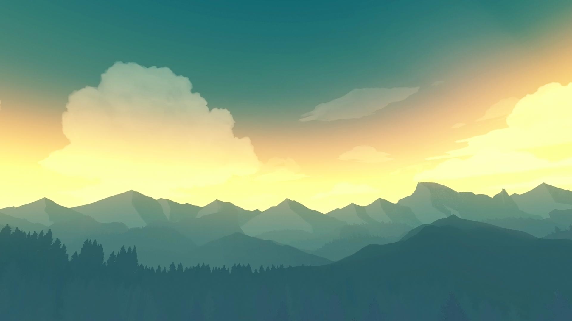 firewatch hd wallpaper,sky,nature,mountainous landforms,mountain,cloud