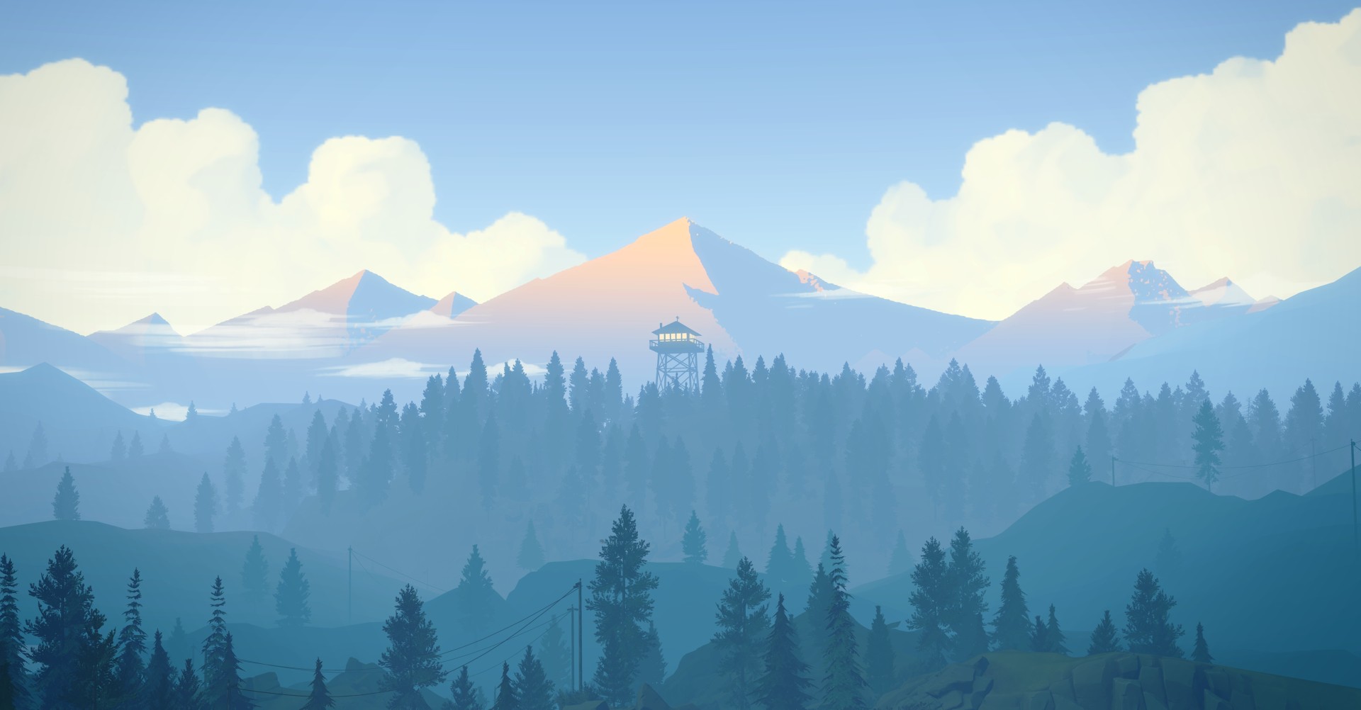 firewatch hd wallpaper,berg,himmel,gebirge,natur,natürliche landschaft