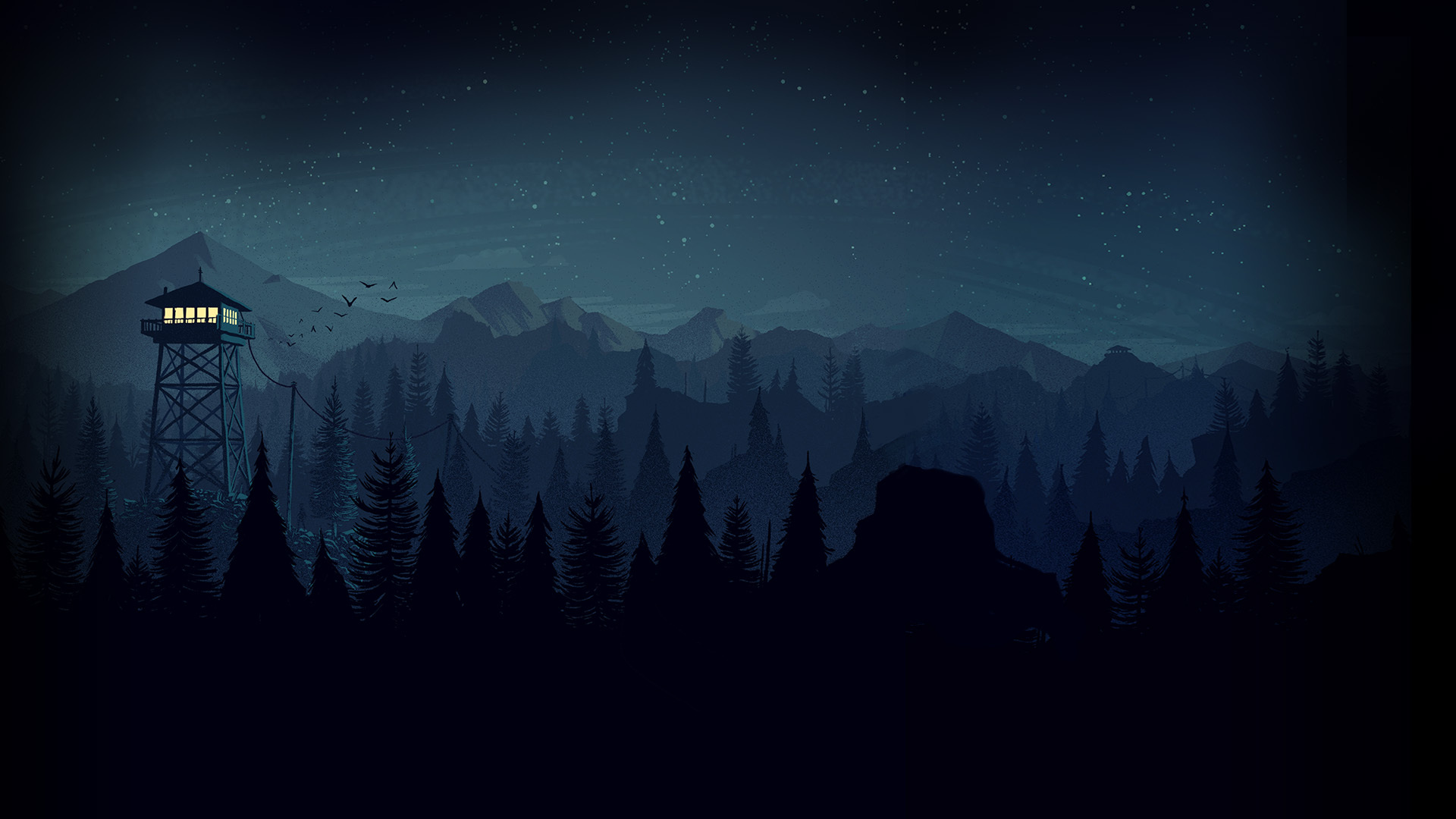 firewatch fondo de pantalla hd,cielo,montaña,noche,ligero,cordillera