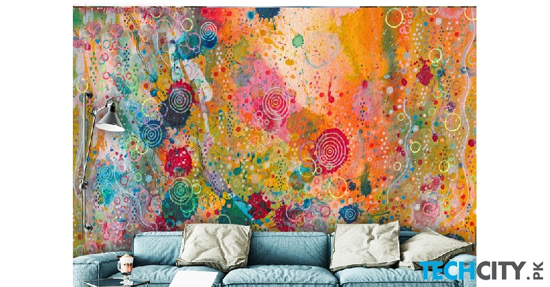 wallpaper roll size in pakistan,modern art,painting,art,teal,textile